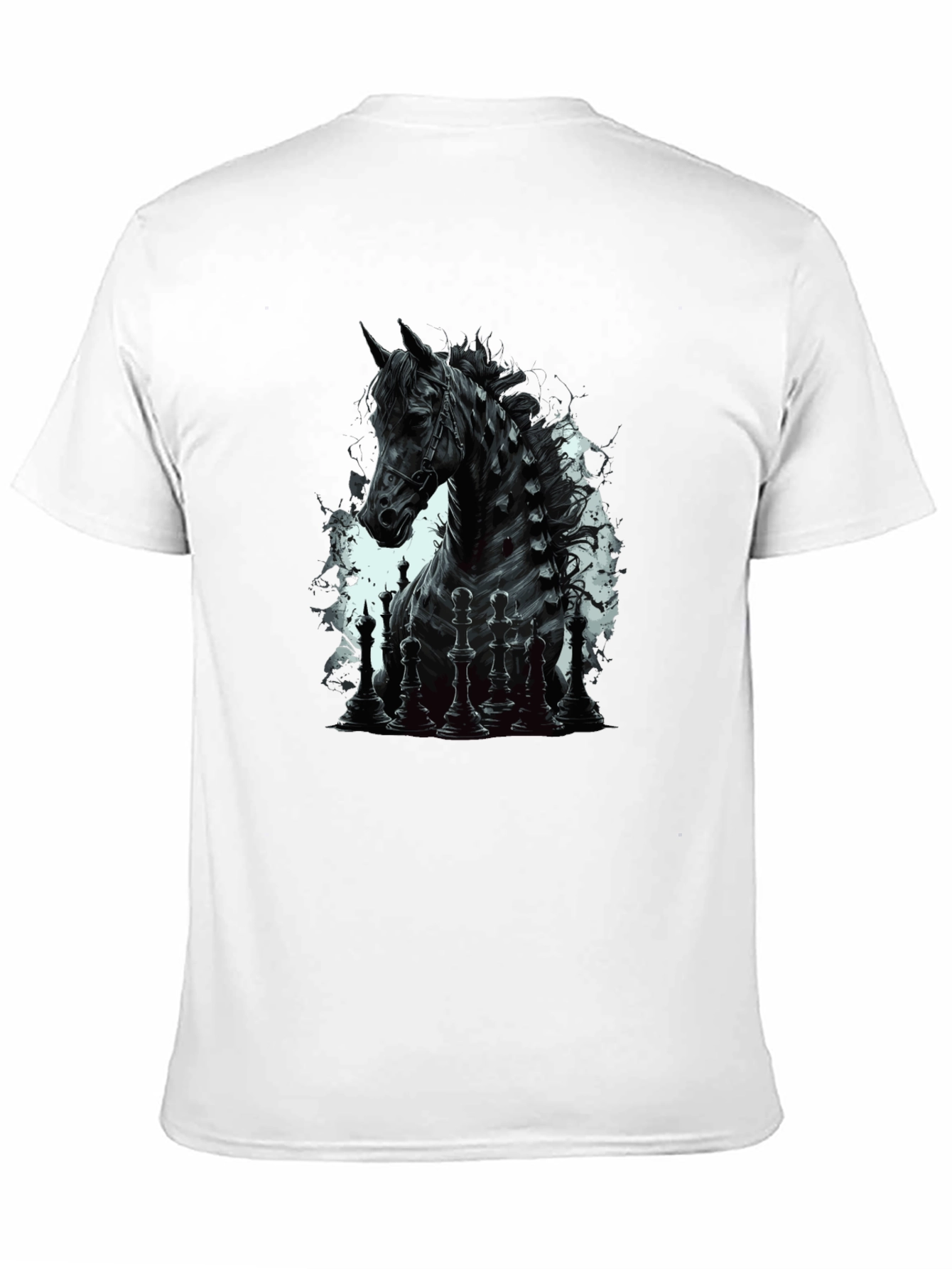 Chess Horse Graphic Tee - Stylish Black T-Shirt
