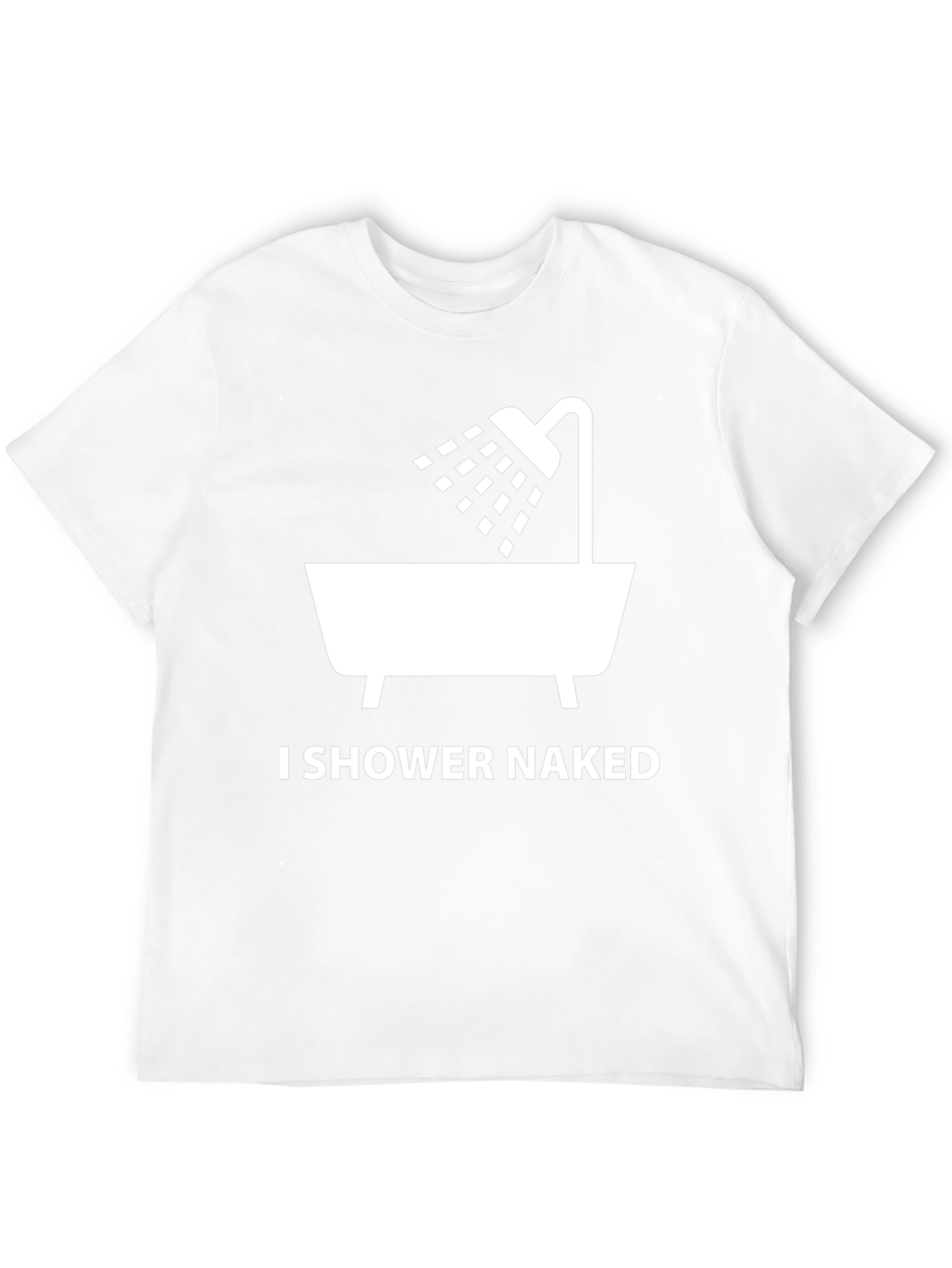 Humorous I Shower Naked Graphic Tee - Black