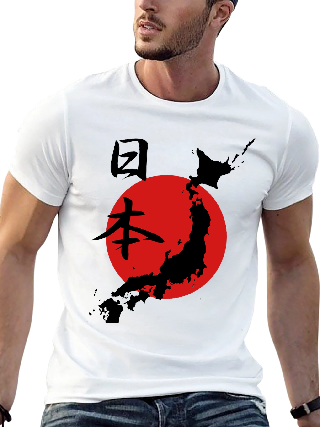 Japanese Flag Graphic Tee - Black