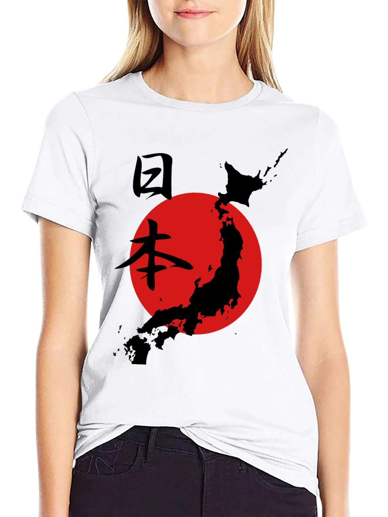 Japanese Flag Graphic Tee - Black