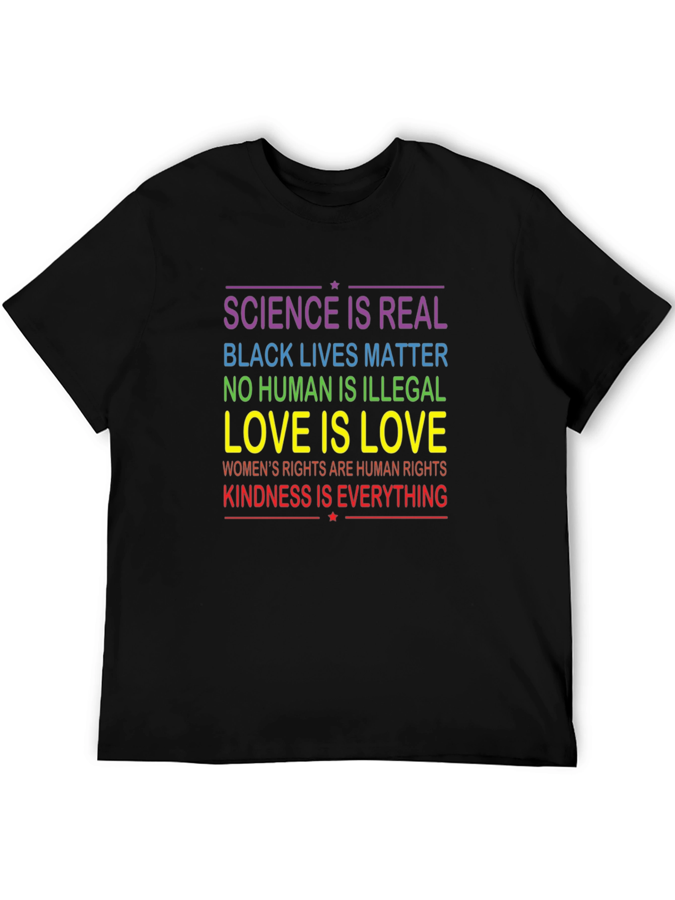 Equality Black T-Shirt - Science Love Human Rights