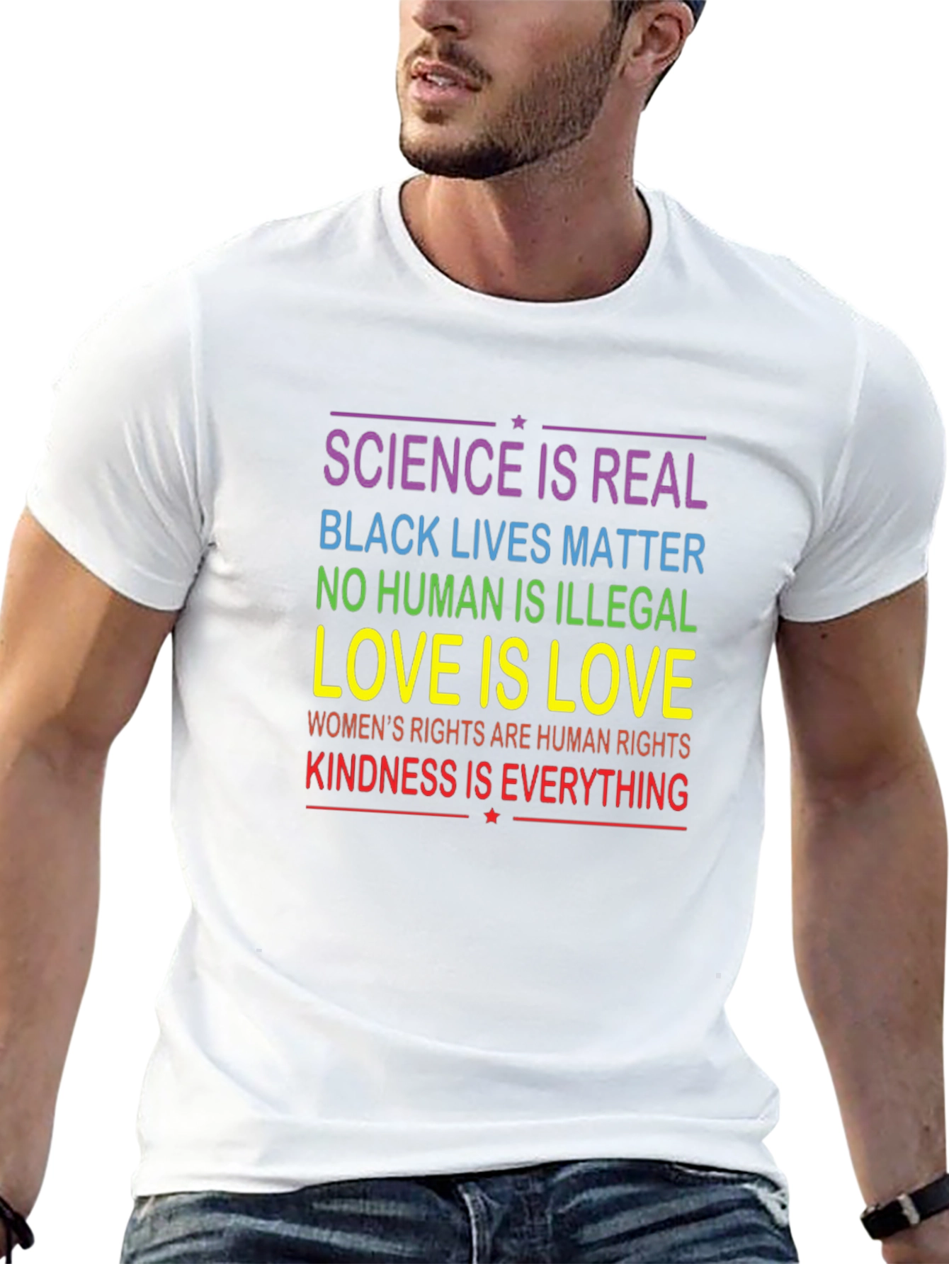Equality Black T-Shirt - Science Love Human Rights