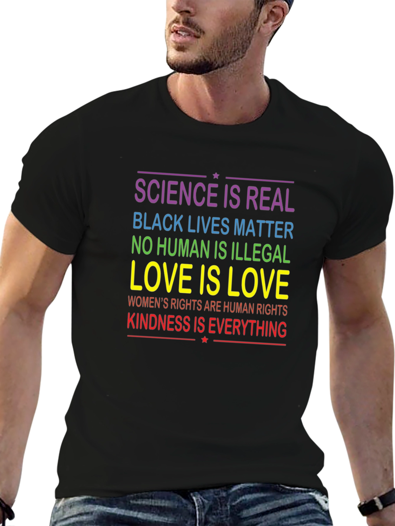 Equality Black T-Shirt - Science Love Human Rights