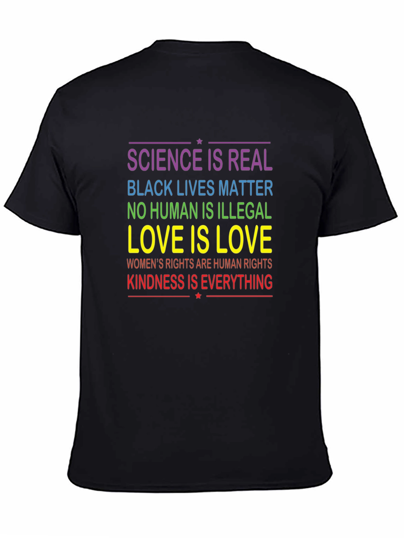 Equality Black T-Shirt - Science Love Human Rights