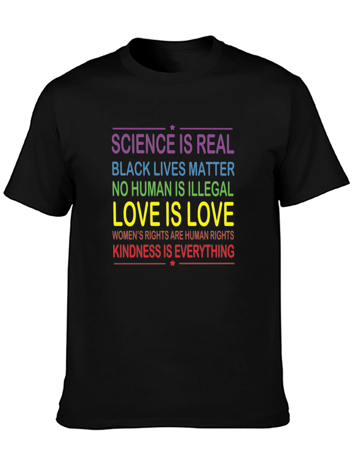 Equality Black T-Shirt - Science Love Human Rights