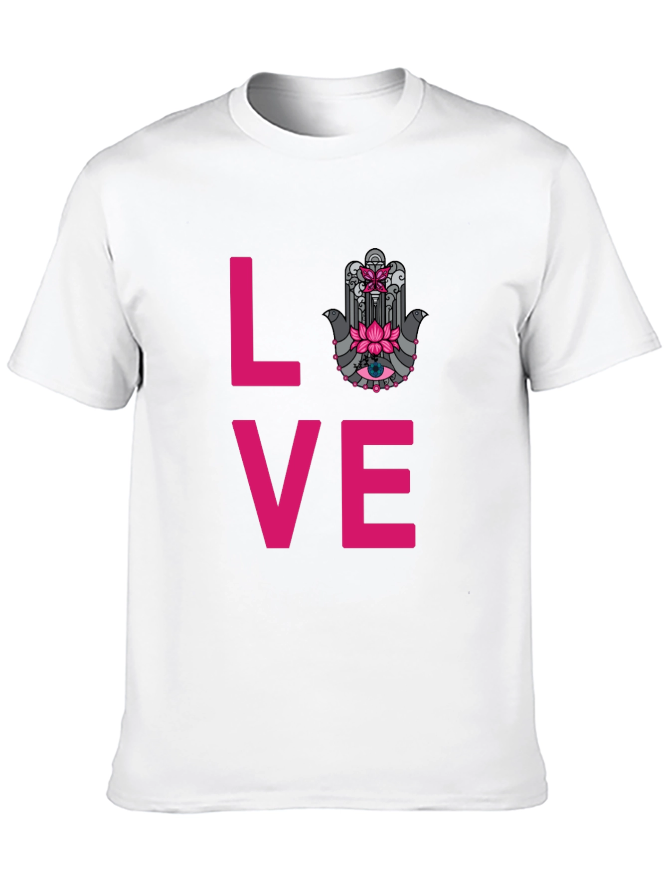 Love Hamsa Graphic Tee - Stylish Mens Black T-Shirt