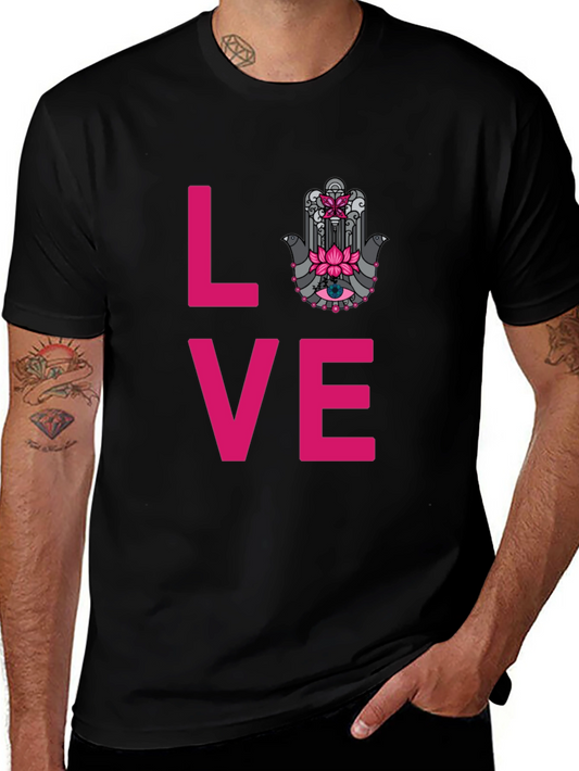 Love Hamsa Graphic Tee - Stylish Mens Black T-Shirt