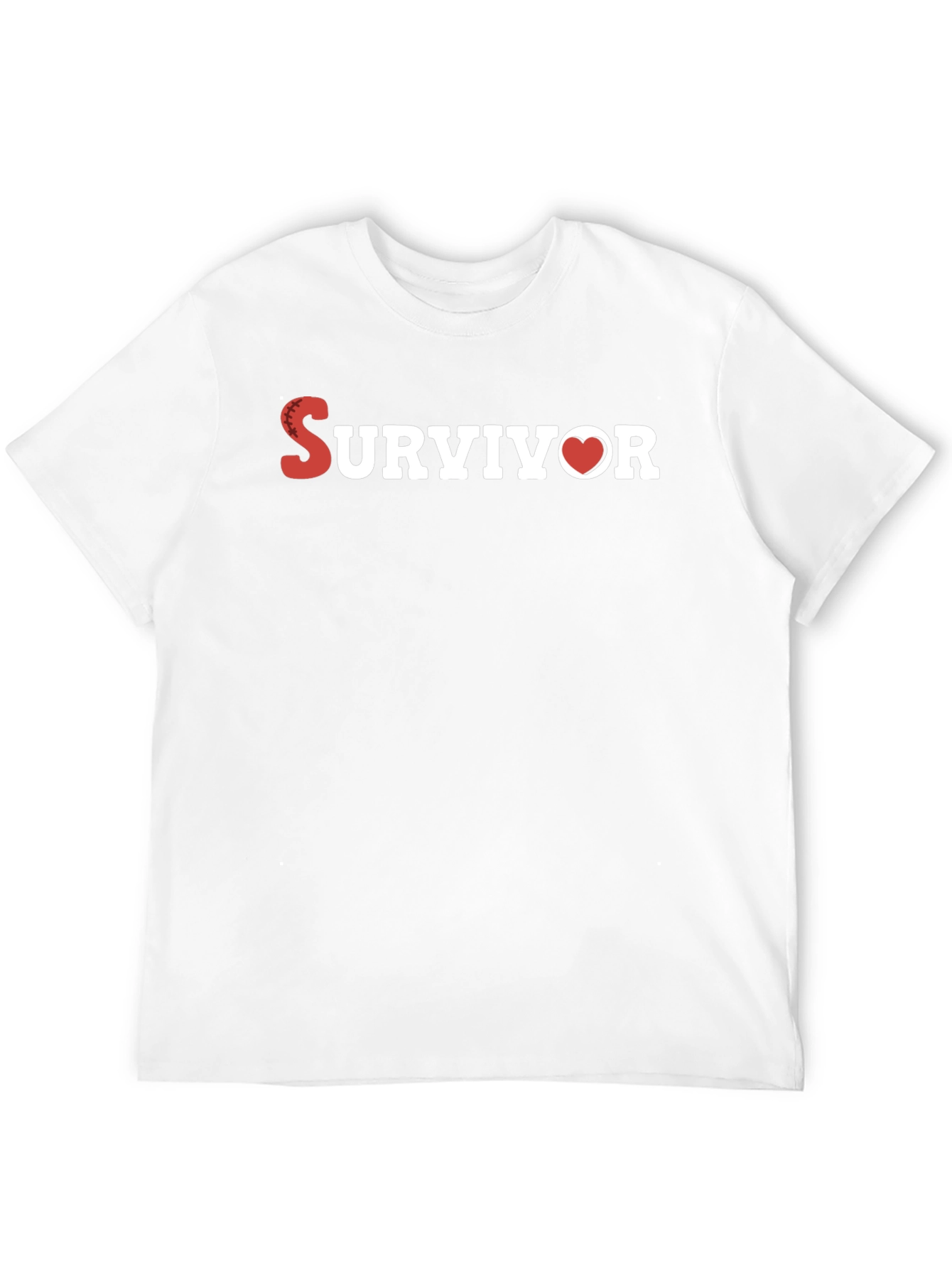 Survivor Heart Graphic T-Shirt - Black