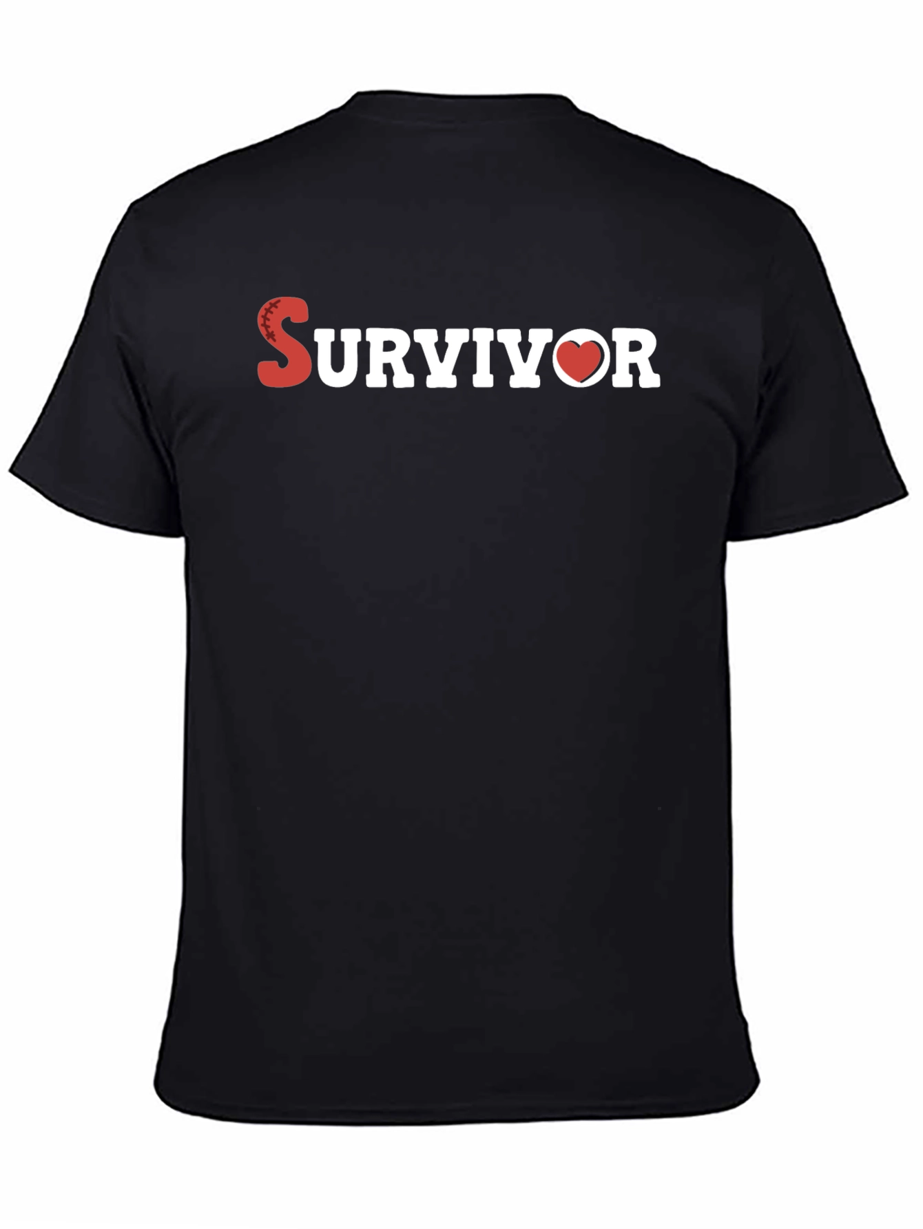Survivor Heart Graphic T-Shirt - Black