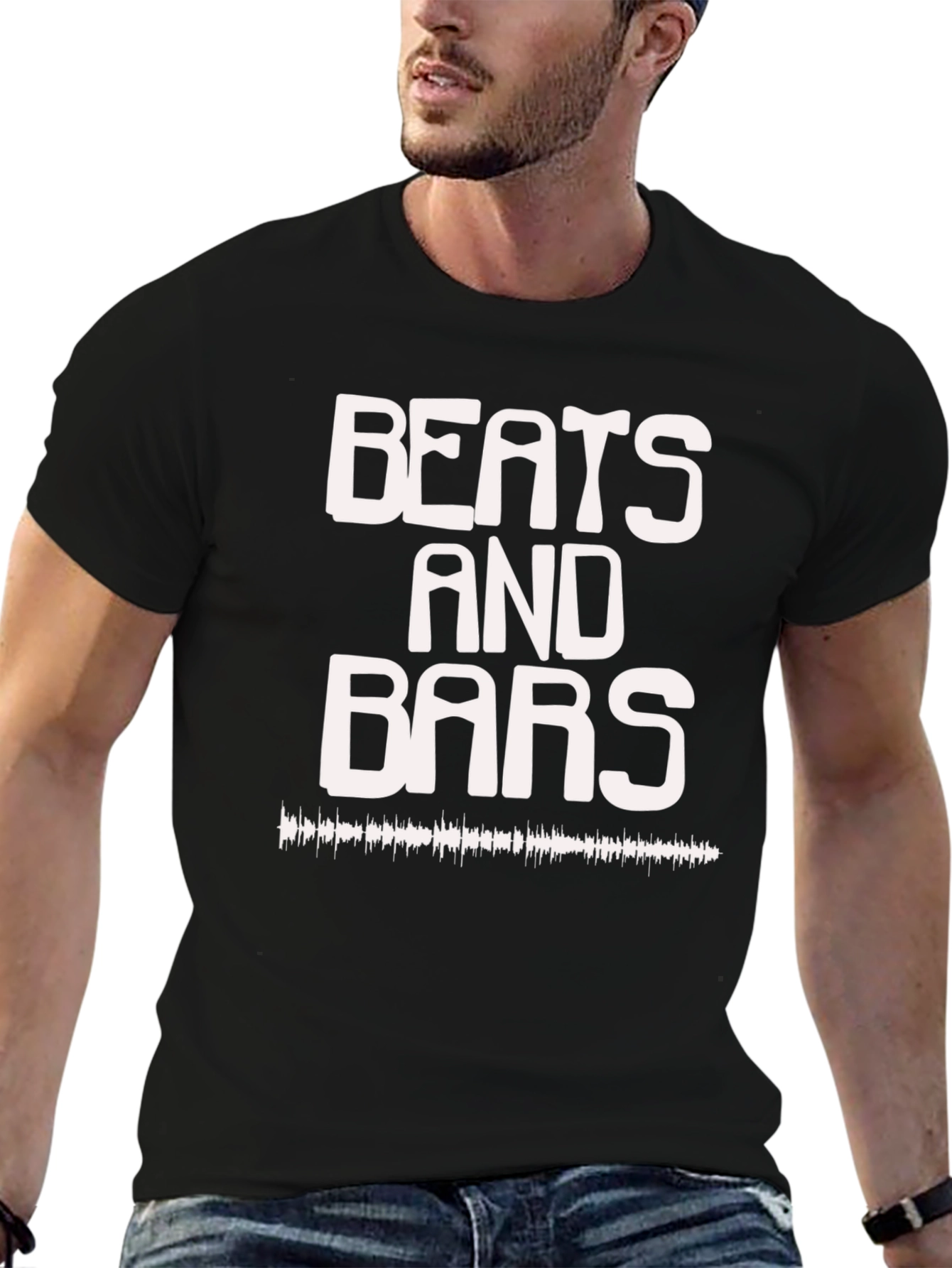 Beats and Bars Black Graphic Tee