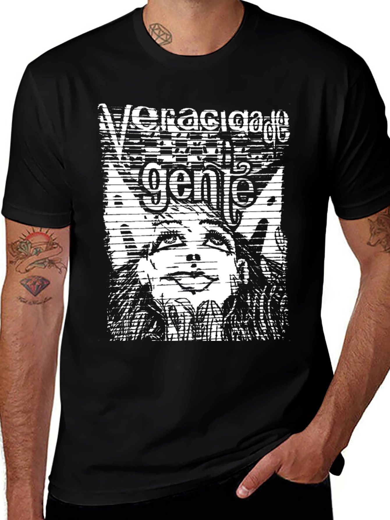 Veracigage Genie Black Graphic Tee