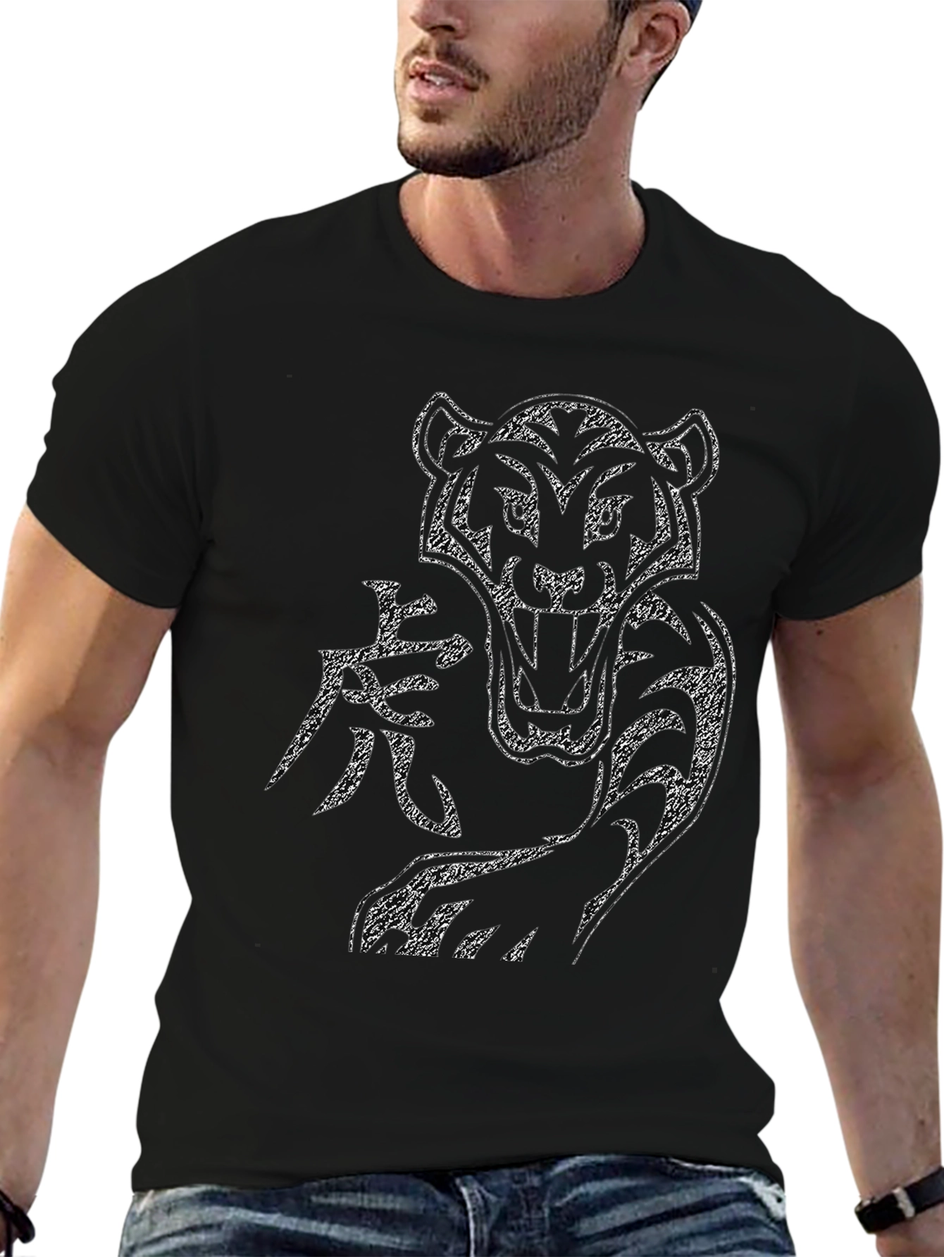 Tiger Graphic Print Mens T-Shirt