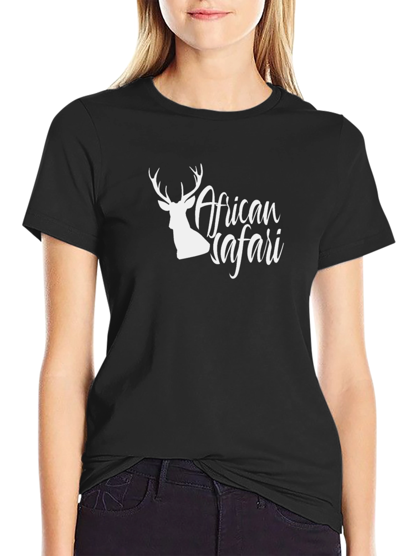 African Safari Deer Graphic T-Shirt