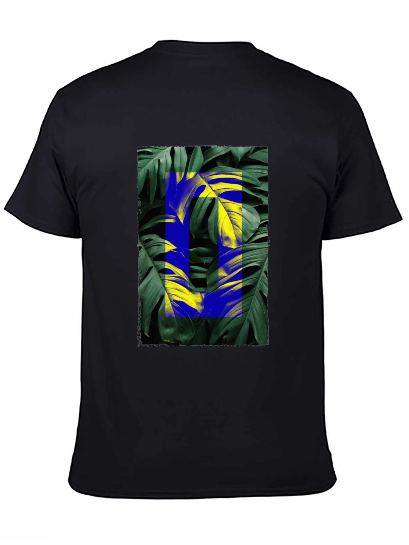 Tropical Leaf Graphic Black T-Shirt
