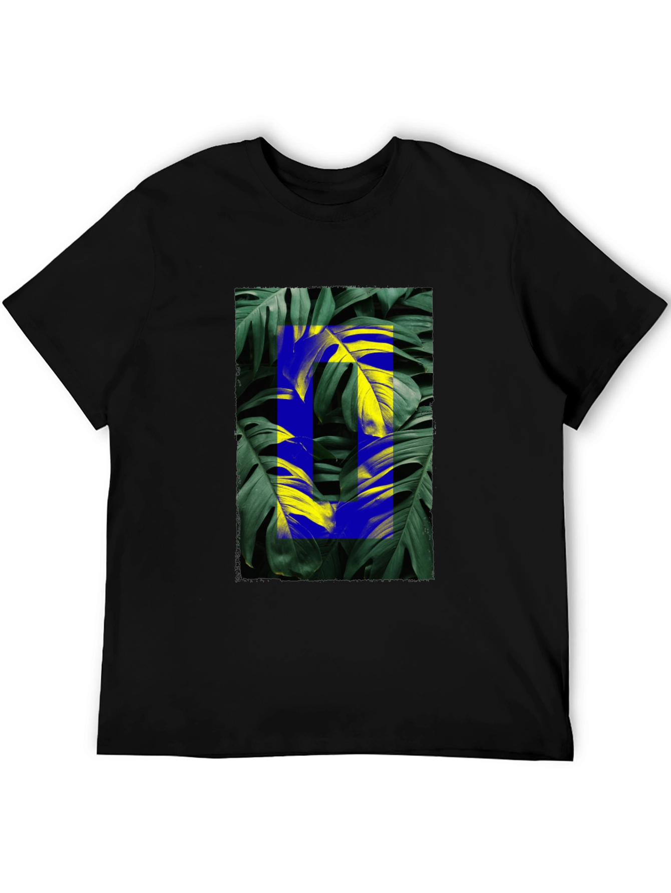 Tropical Leaf Graphic Black T-Shirt