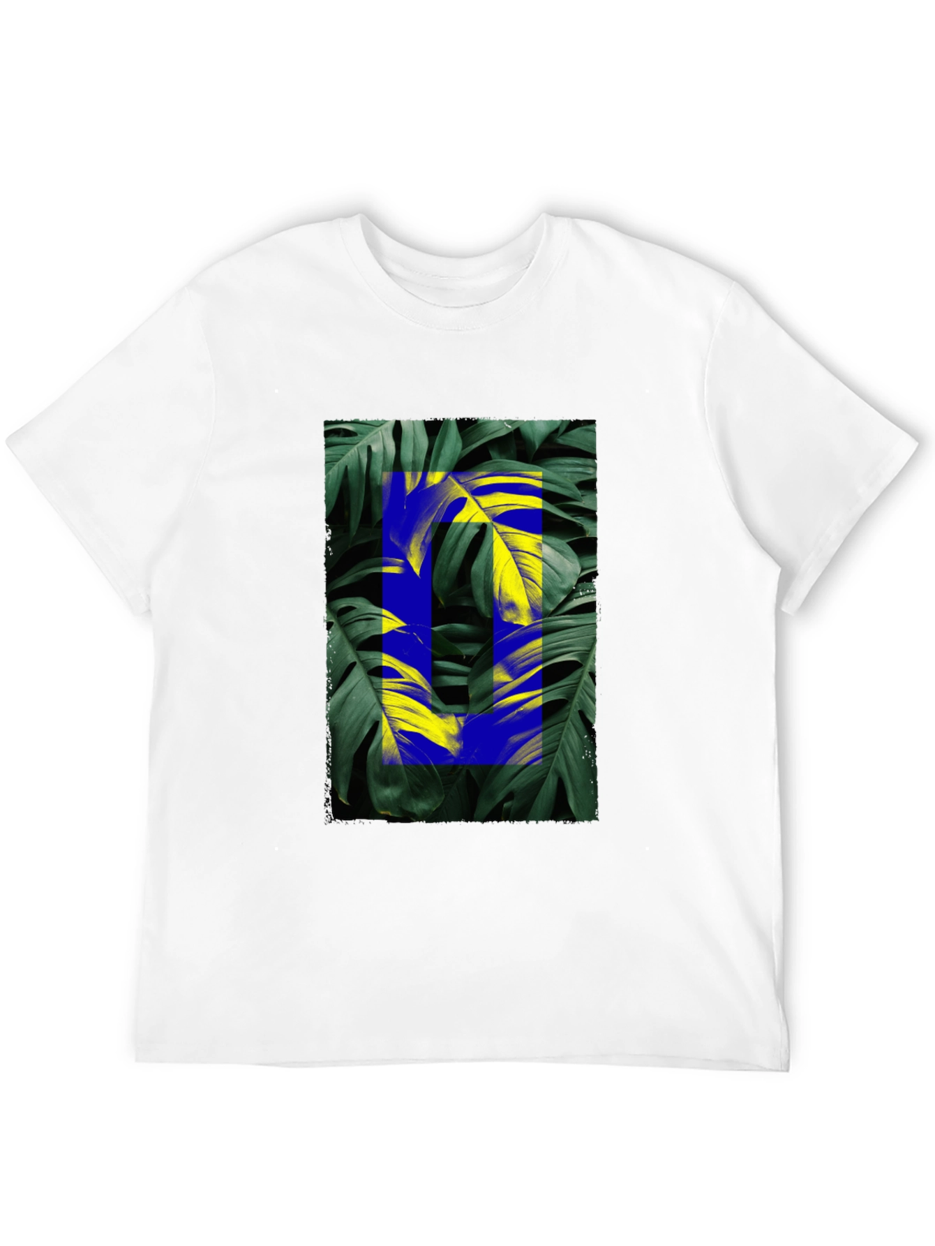 Tropical Leaf Graphic Black T-Shirt