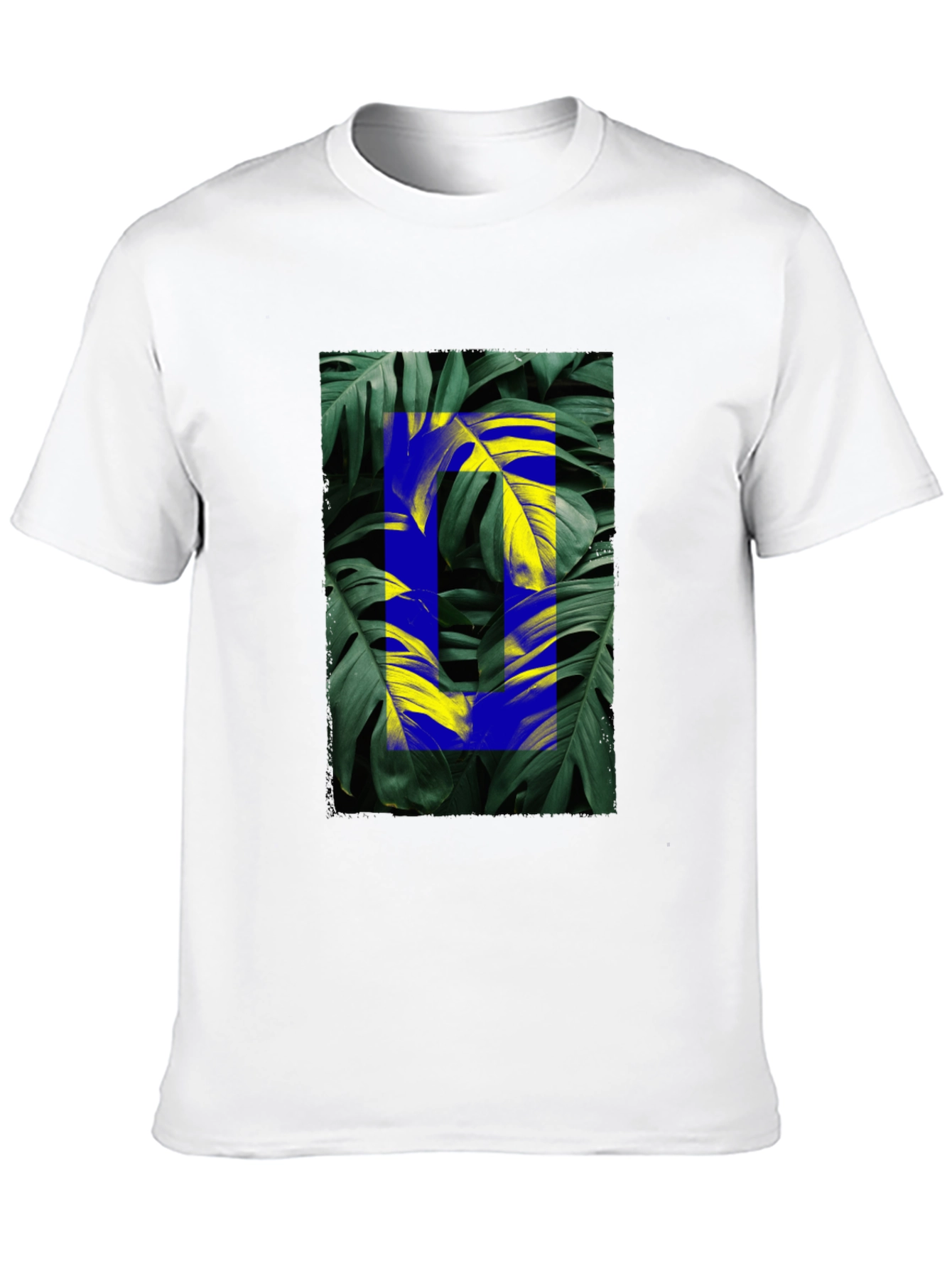 Tropical Leaf Graphic Black T-Shirt