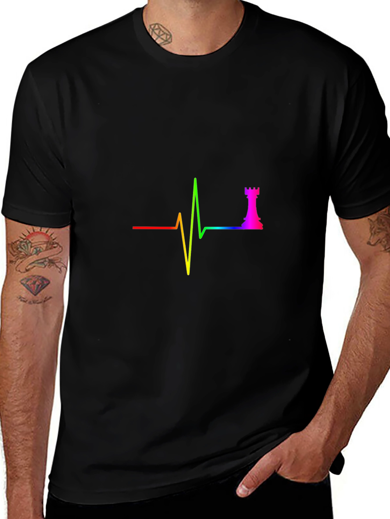 Chess Rook Heartbeat T-Shirt