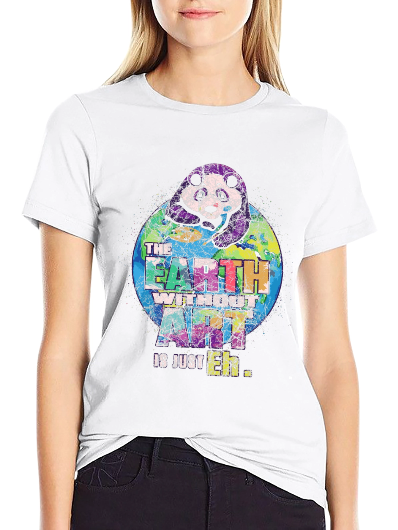 Art Lovers Panda Earth Graphic T-Shirt