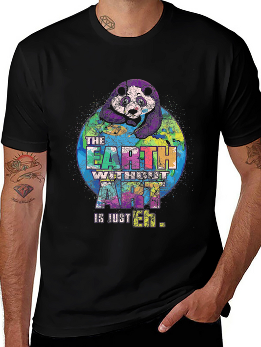 Art Lovers Panda Earth Graphic T-Shirt