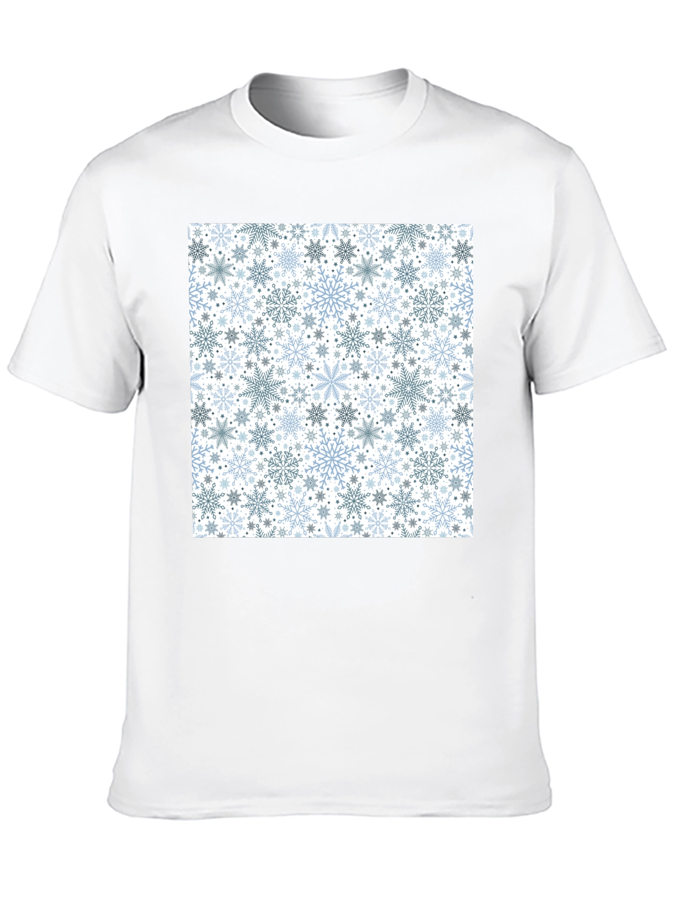 Snowflake Pattern Black Tee