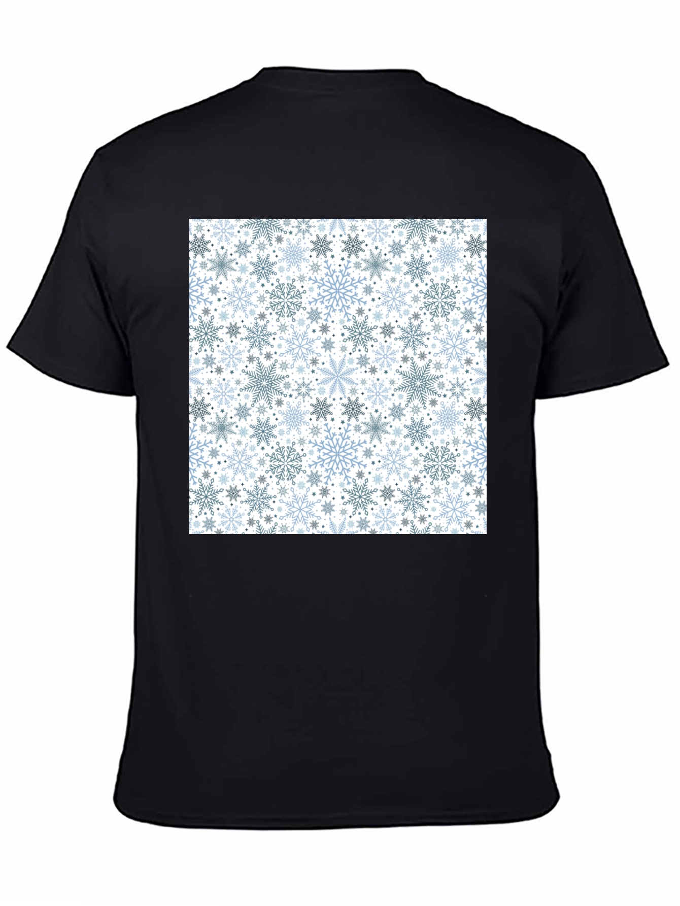 Snowflake Pattern Black Tee