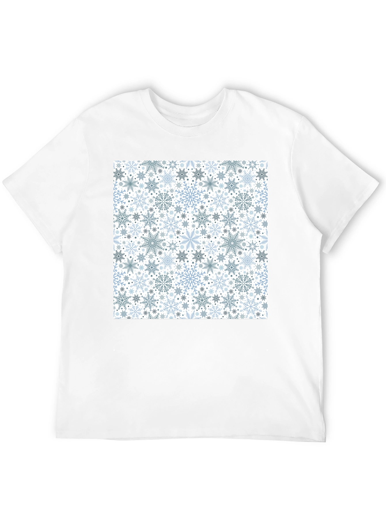 Snowflake Pattern Black Tee