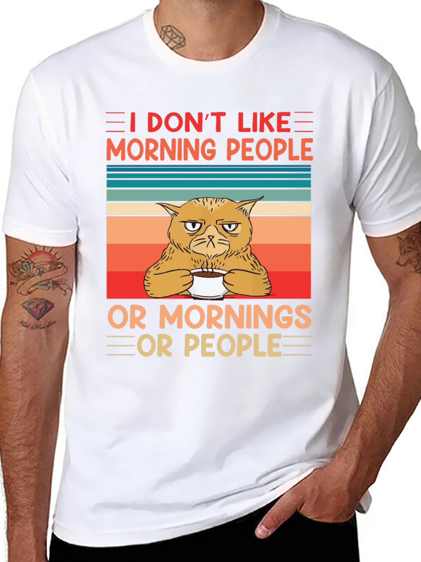Grumpy Cat I Dont Like Mornings Graphic Tee