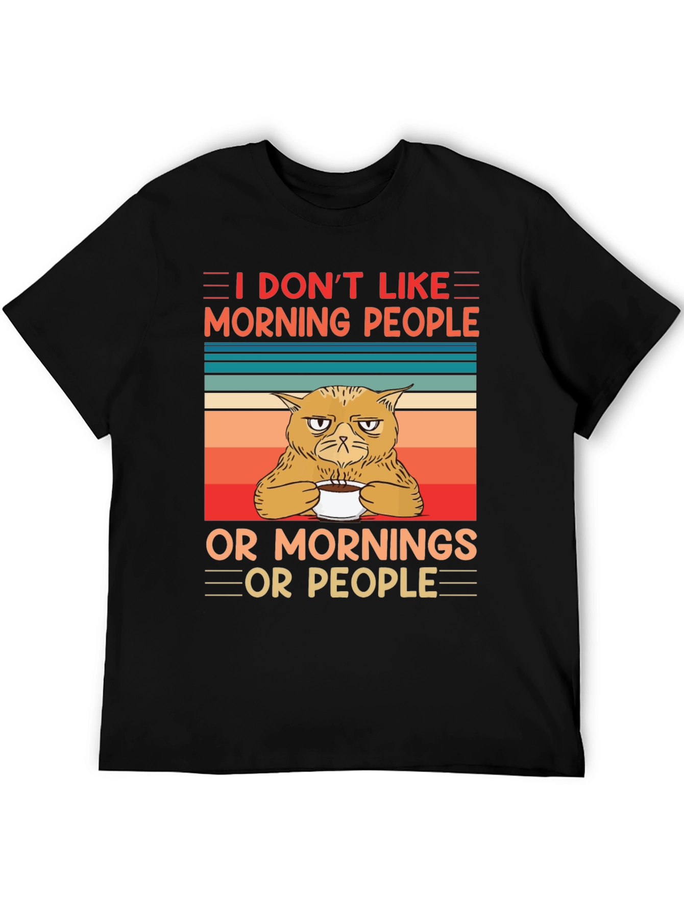 Grumpy Cat I Dont Like Mornings Graphic Tee