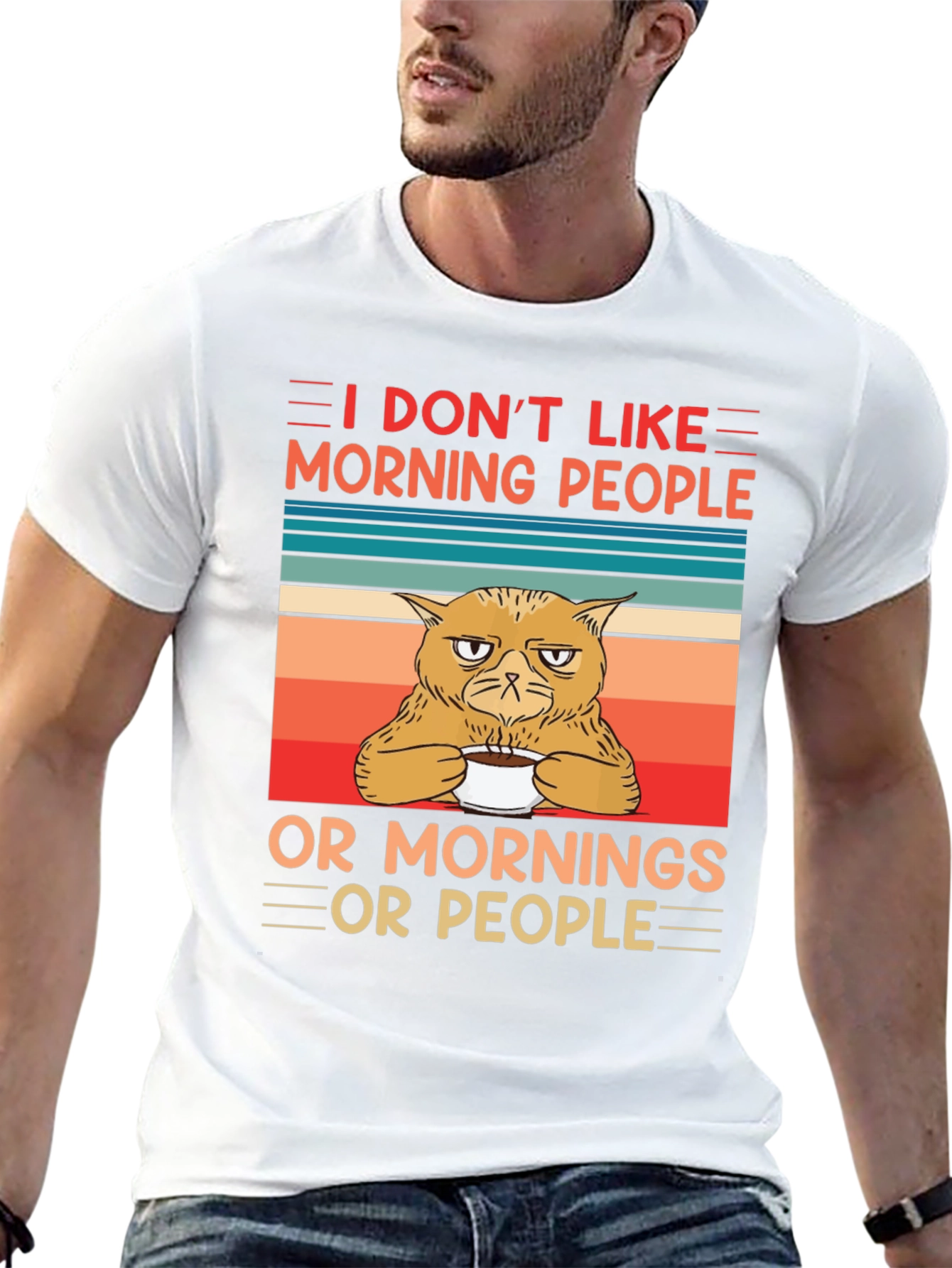 Grumpy Cat I Dont Like Mornings Graphic Tee