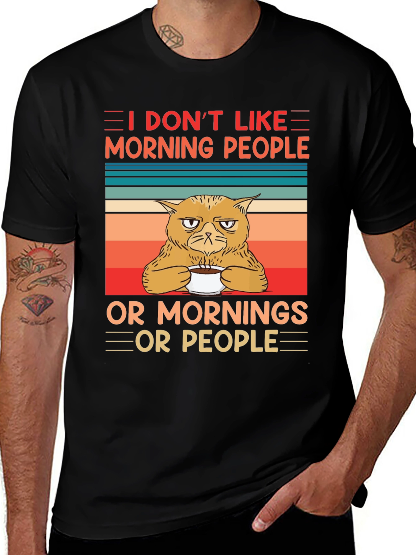Grumpy Cat I Dont Like Mornings Graphic Tee