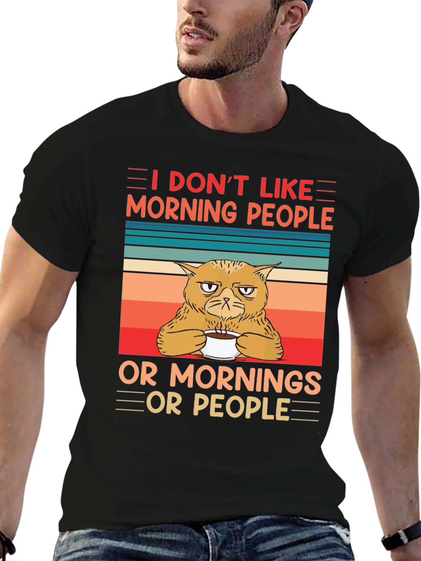 Grumpy Cat I Dont Like Mornings Graphic Tee