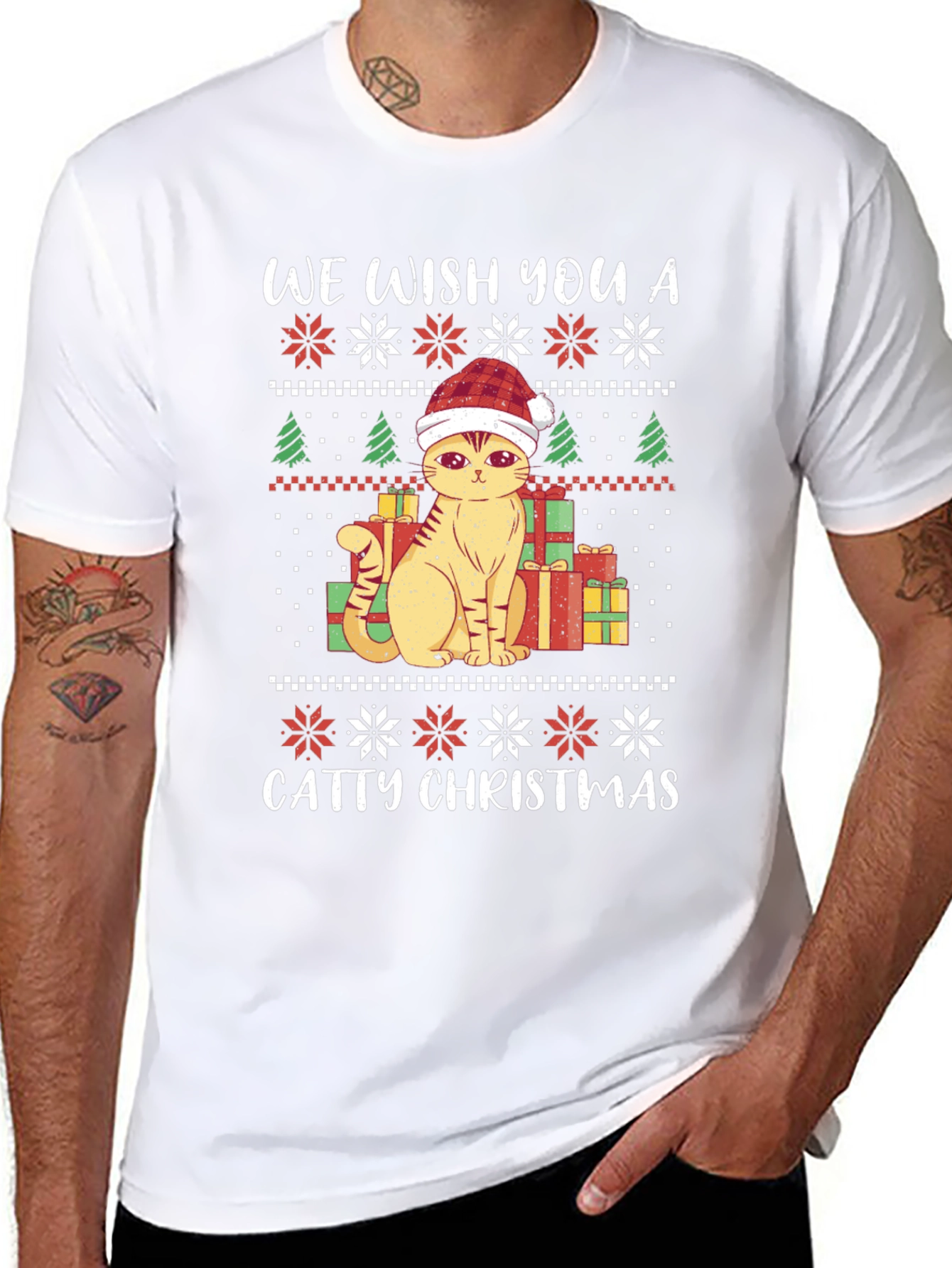 Catty Christmas T-Shirt - Festive Holiday Tee