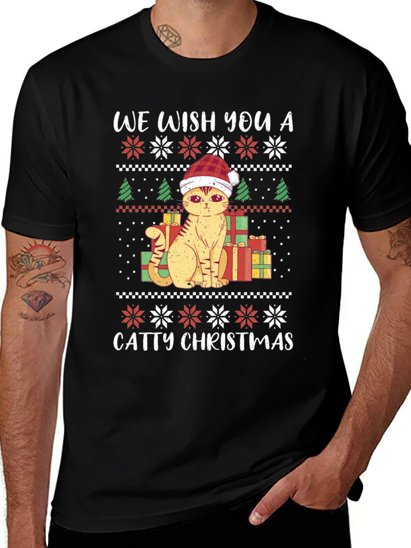 Catty Christmas T-Shirt - Festive Holiday Tee