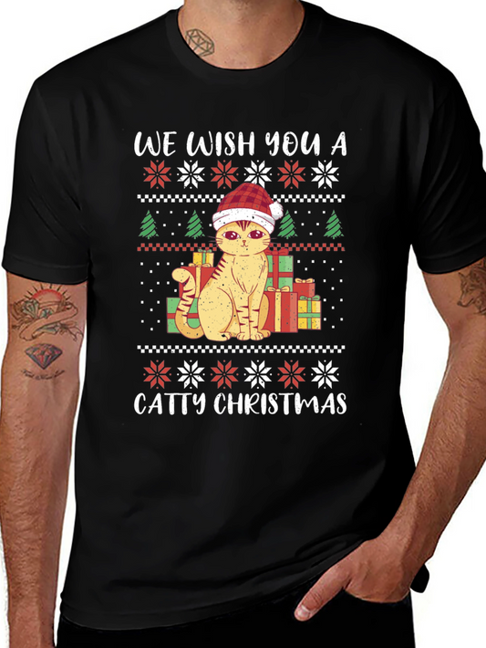 Catty Christmas T-Shirt - Festive Holiday Tee