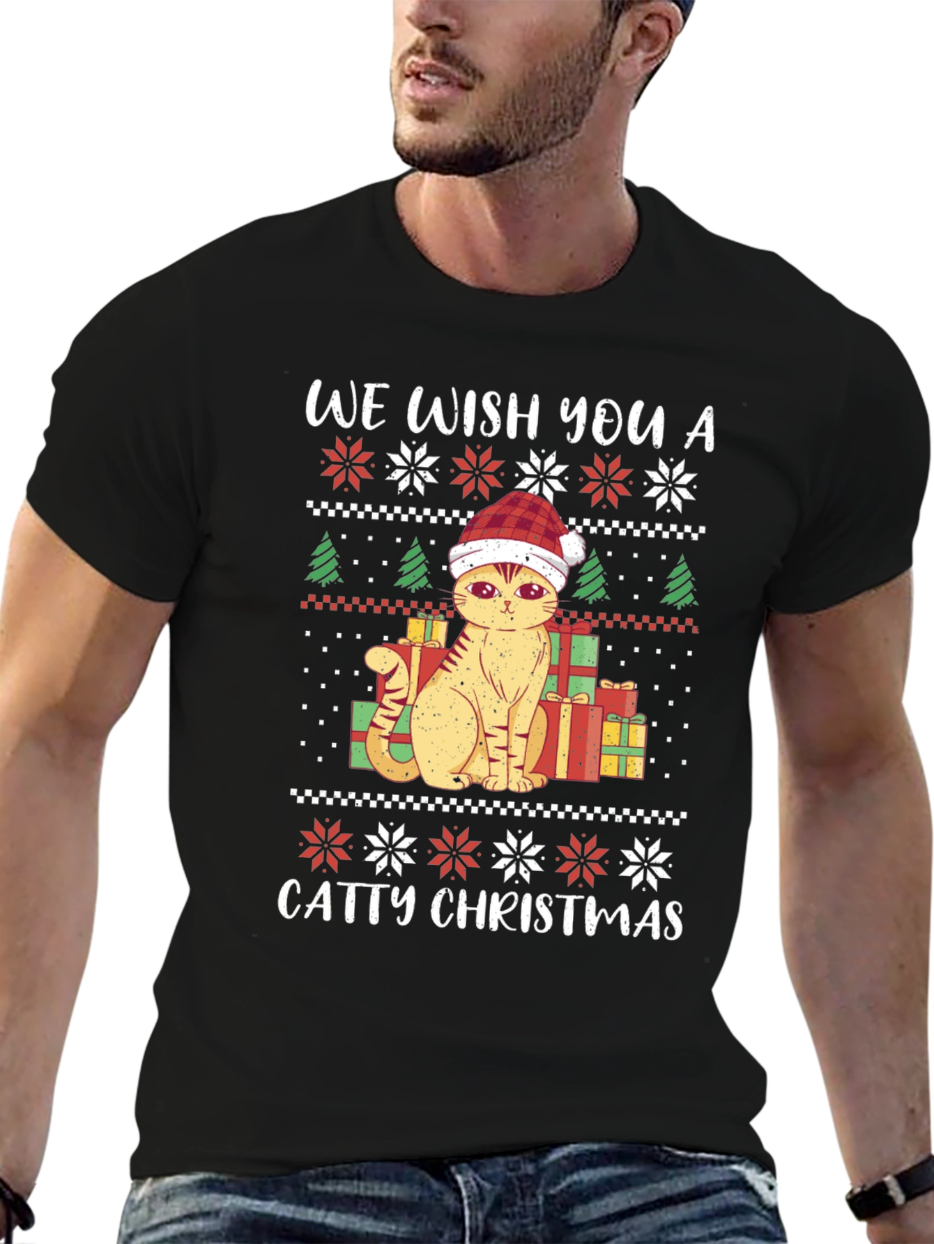 Catty Christmas T-Shirt - Festive Holiday Tee
