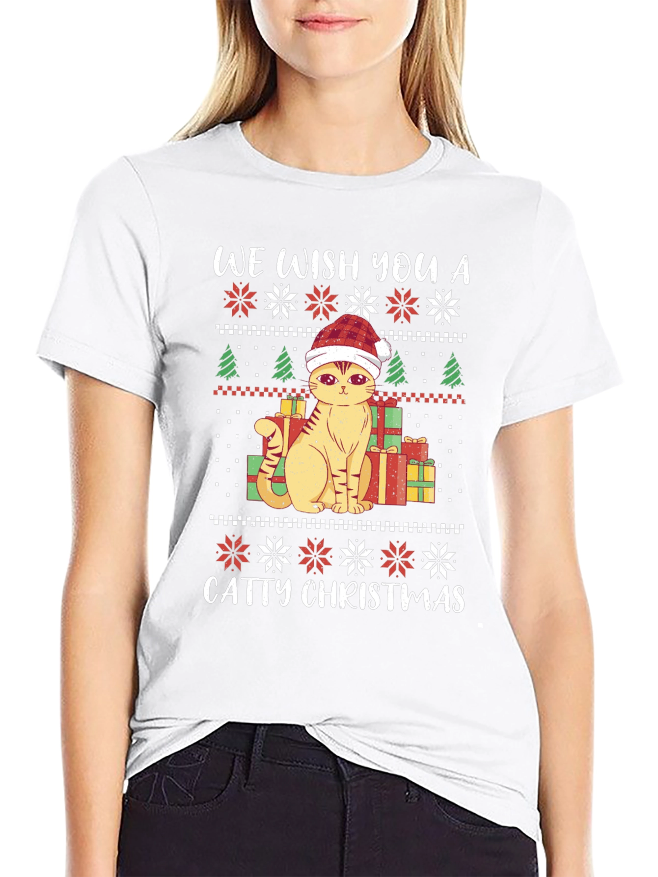 Catty Christmas T-Shirt - Festive Holiday Tee