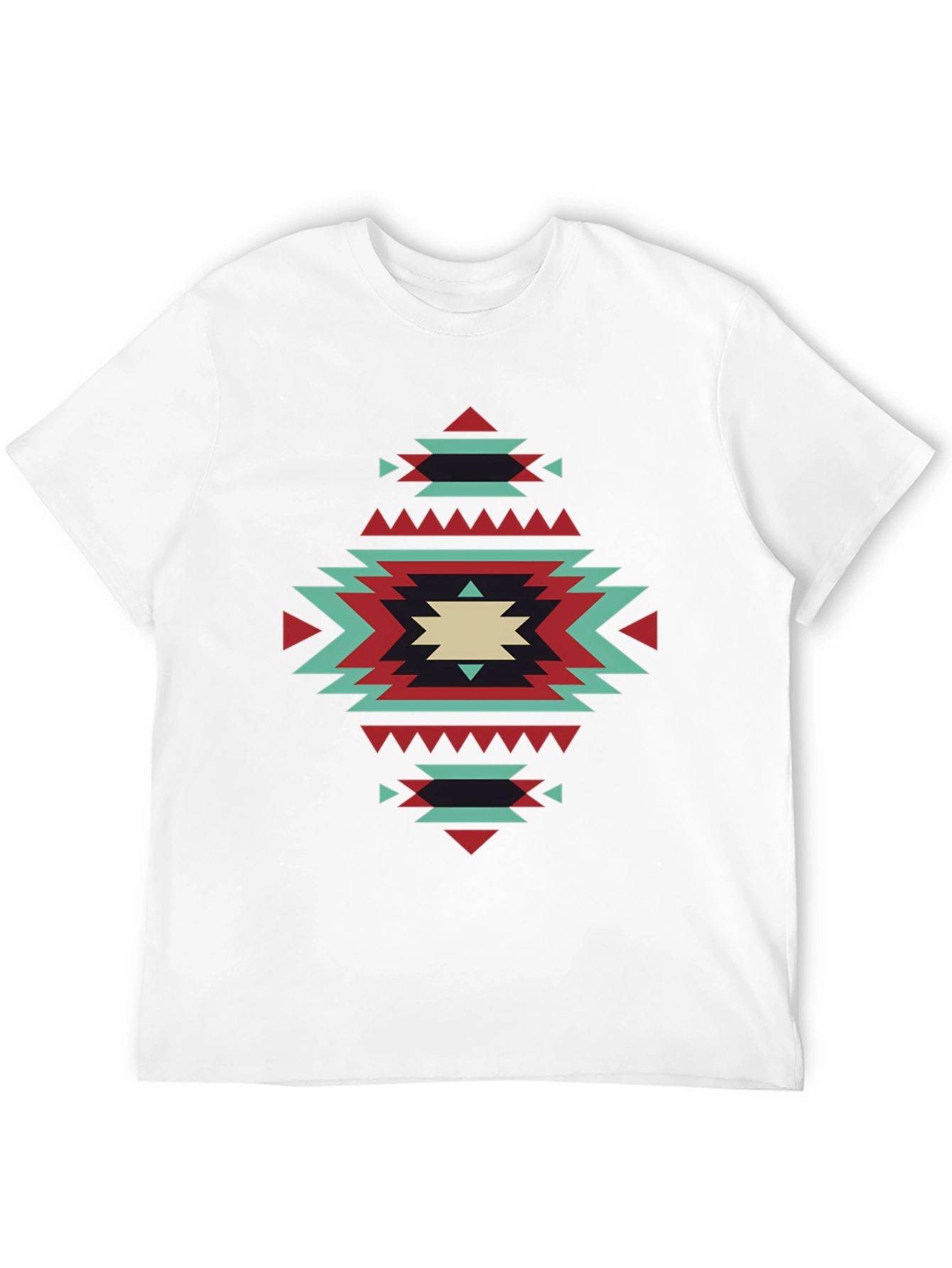 Geometric Aztec Design Black T-Shirt