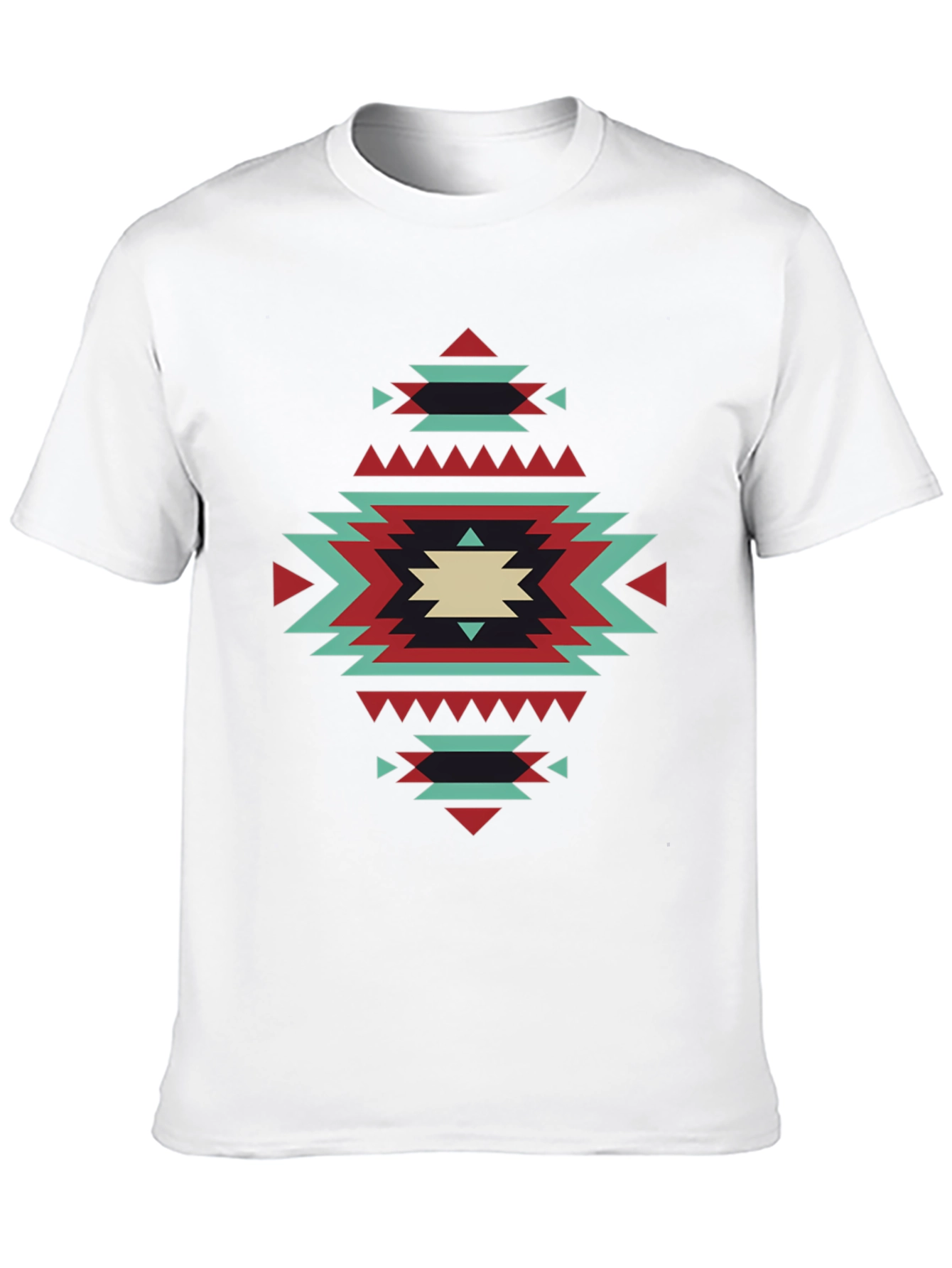 Geometric Aztec Design Black T-Shirt