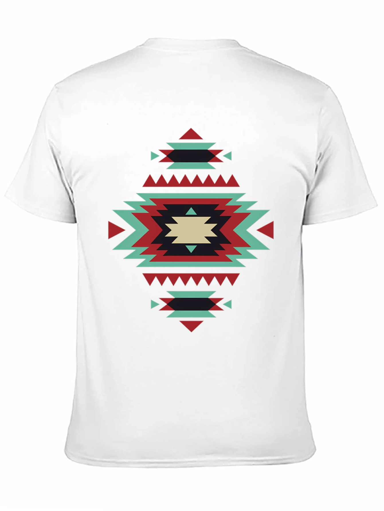 Geometric Aztec Design Black T-Shirt