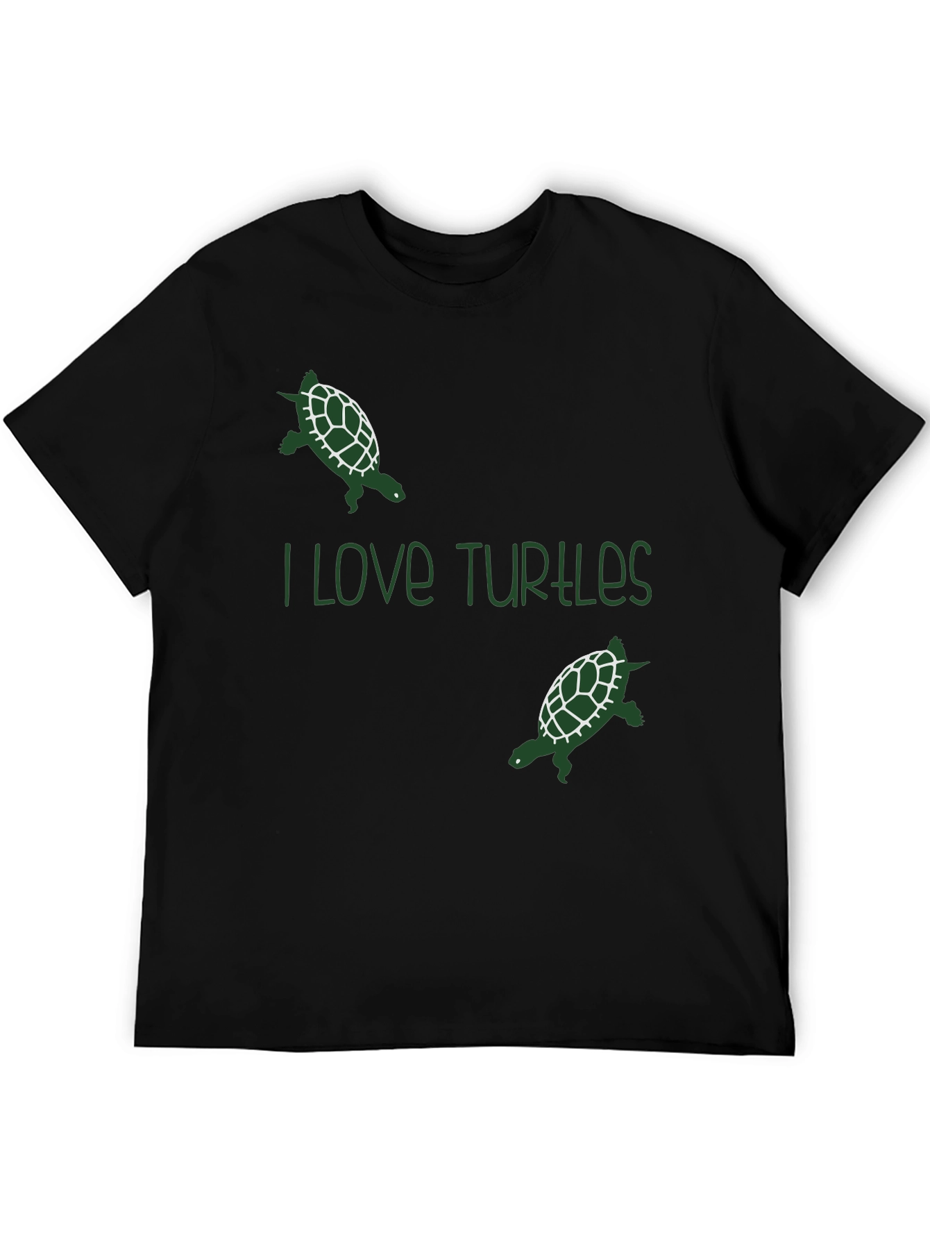 I Love Turtles Graphic Tee - Black
