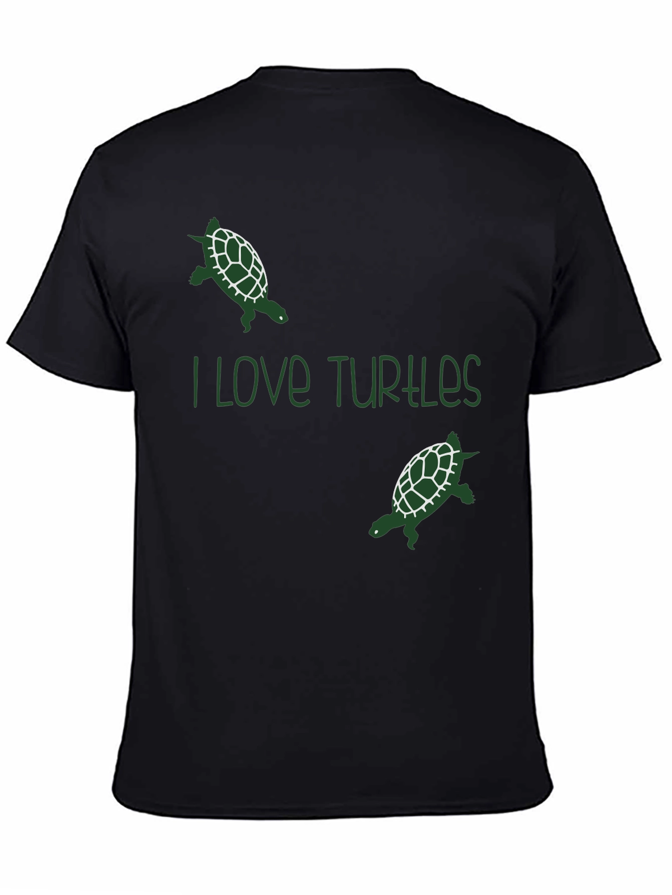 I Love Turtles Graphic Tee - Black