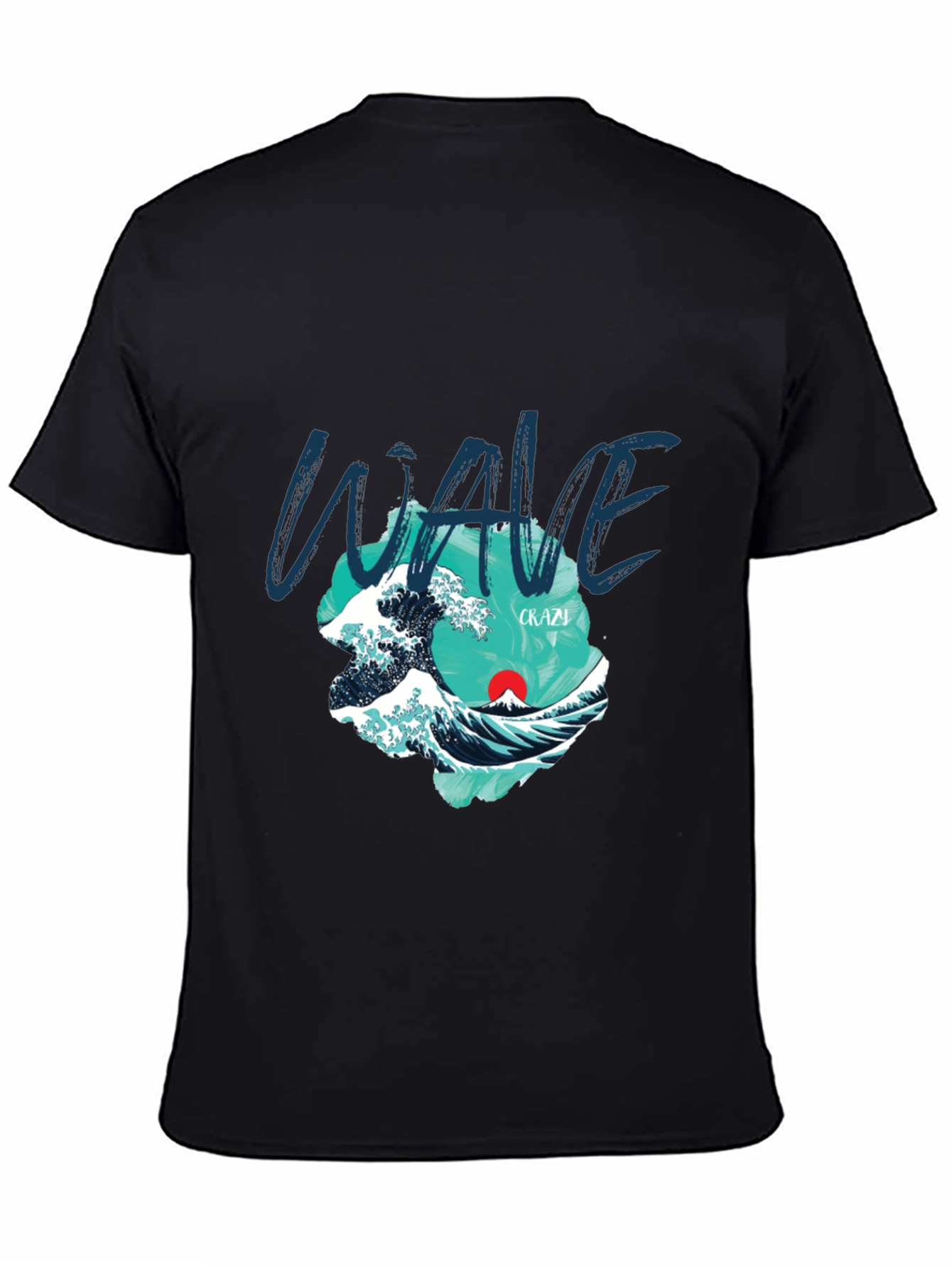 Wave Graphic Print Crew Neck T-Shirt