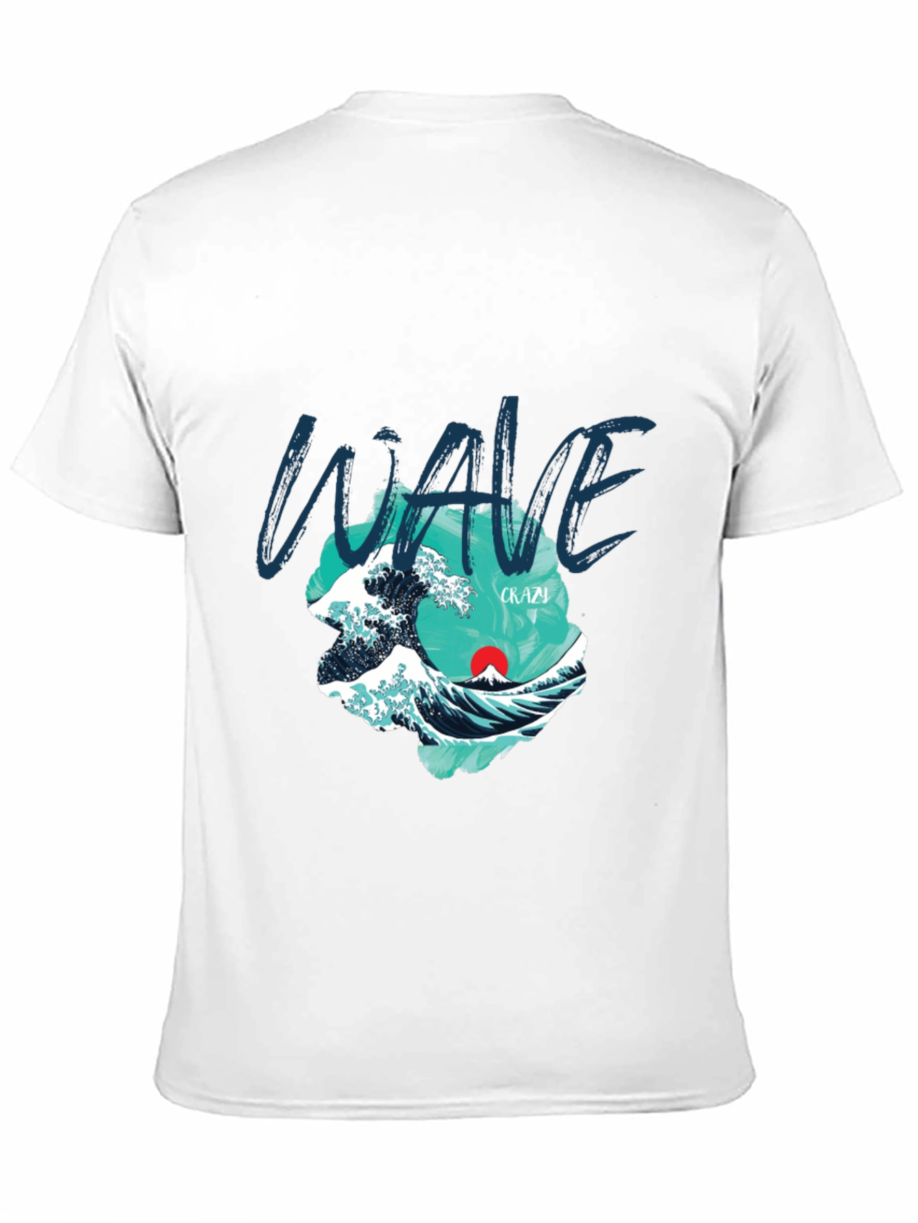 Wave Graphic Print Crew Neck T-Shirt