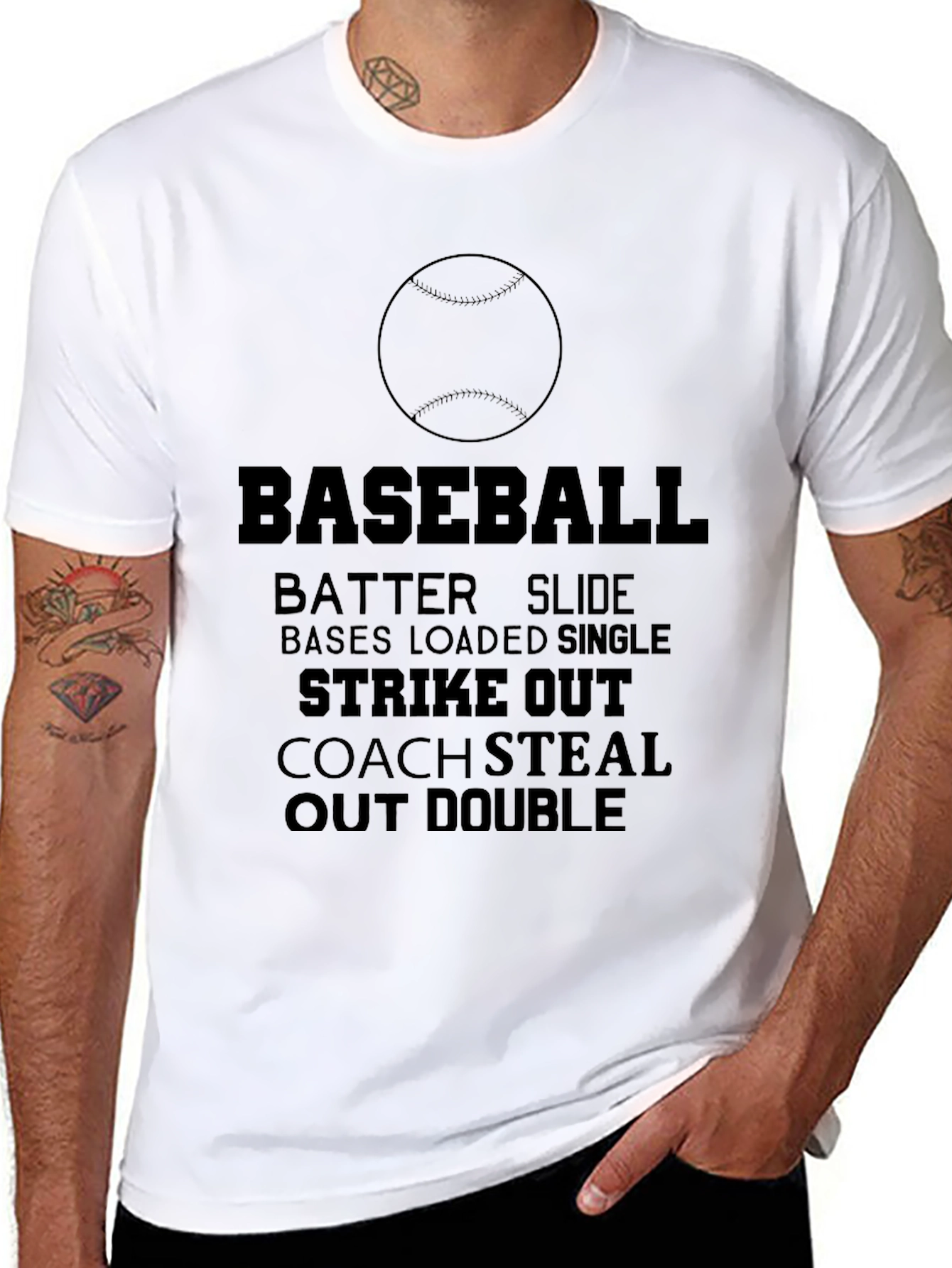 Baseball Word Art Graphic T-Shirt