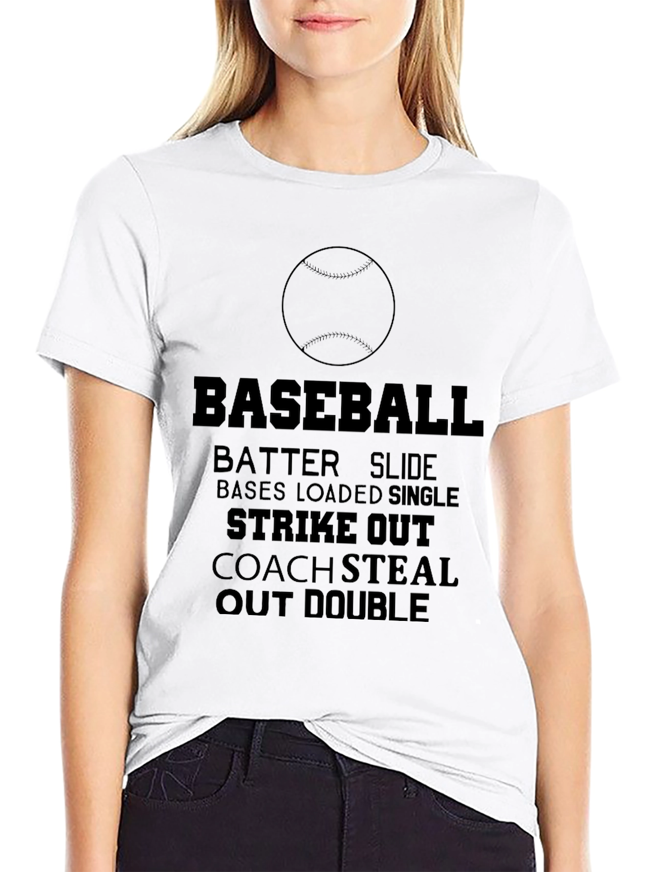 Baseball Word Art Graphic T-Shirt