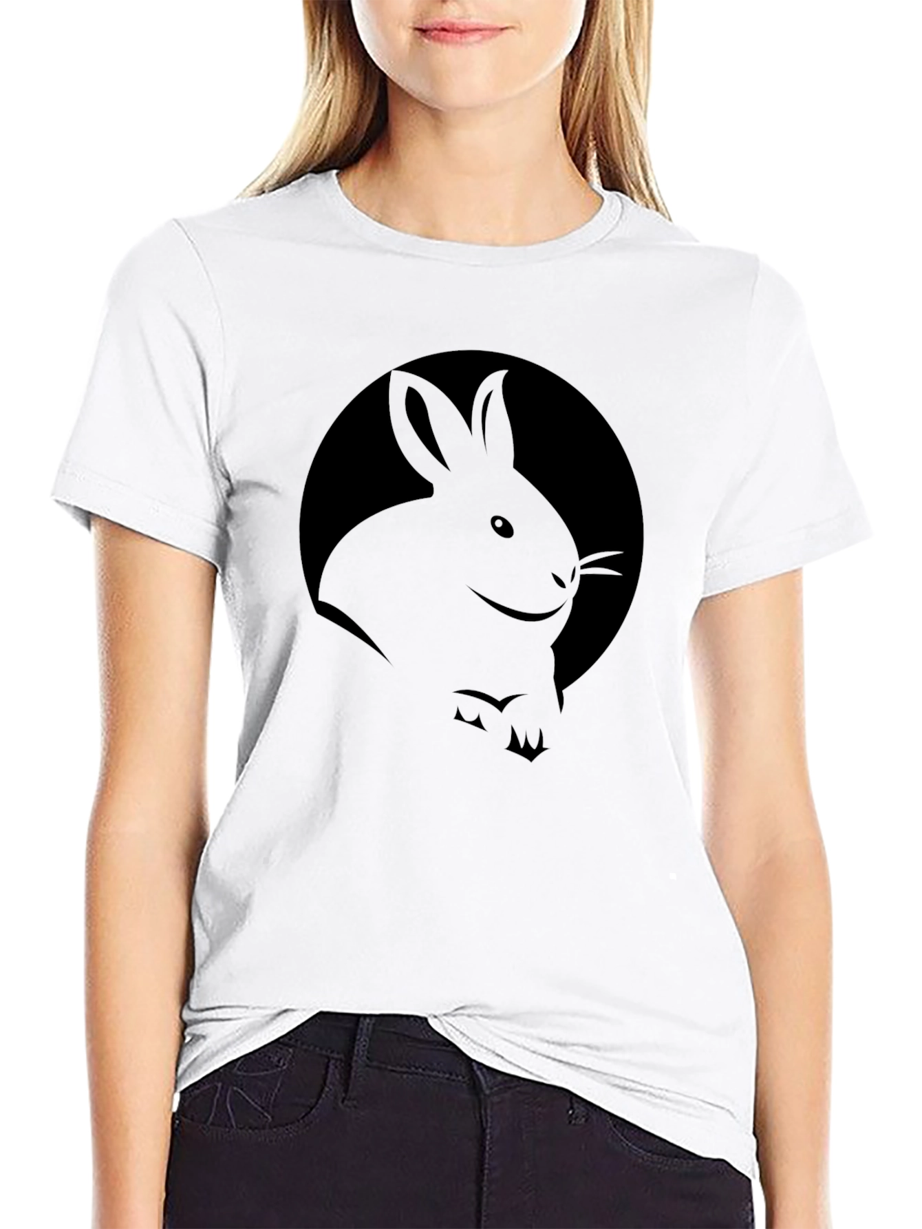 Rabbit Graphic Black T-Shirt