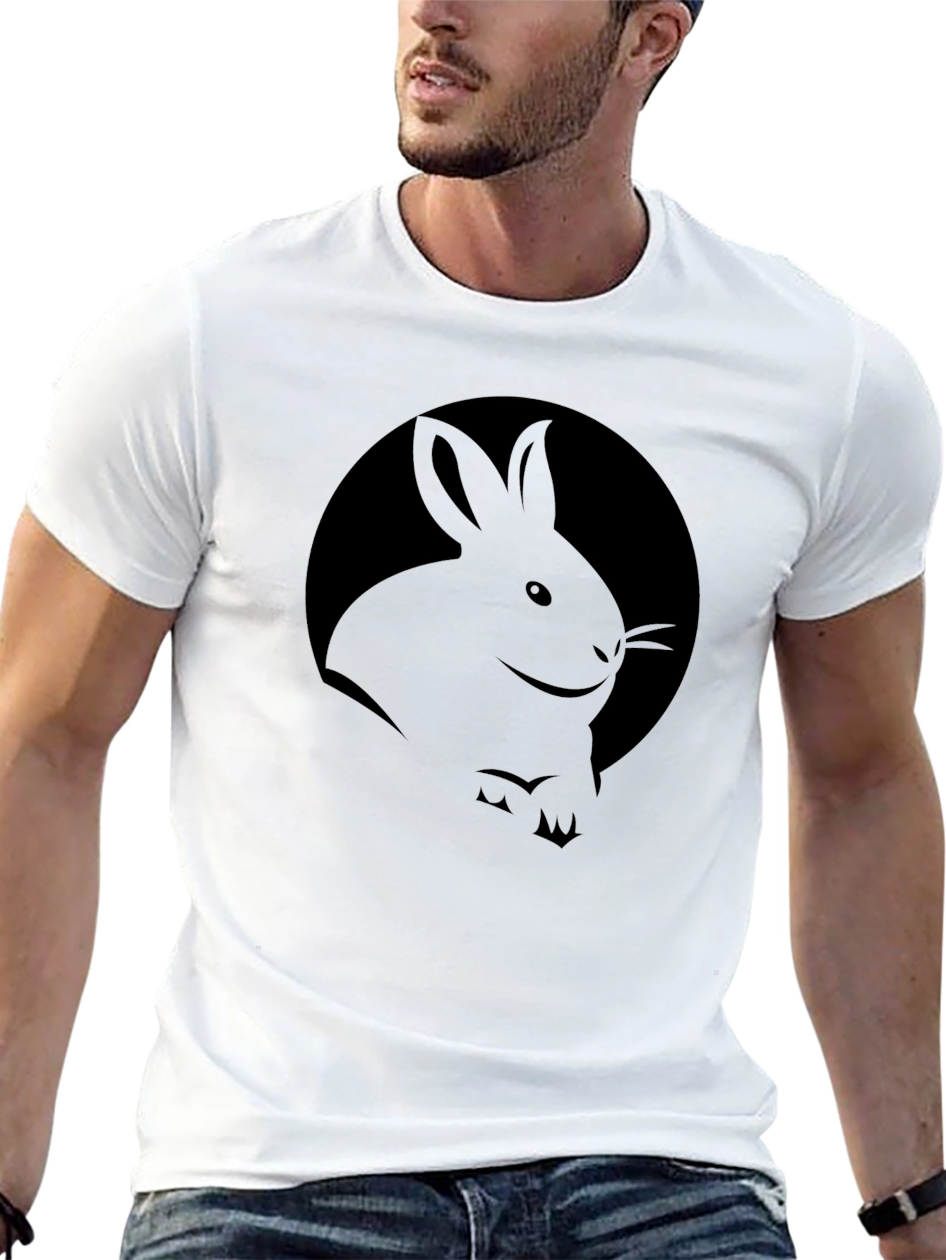 Rabbit Graphic Black T-Shirt