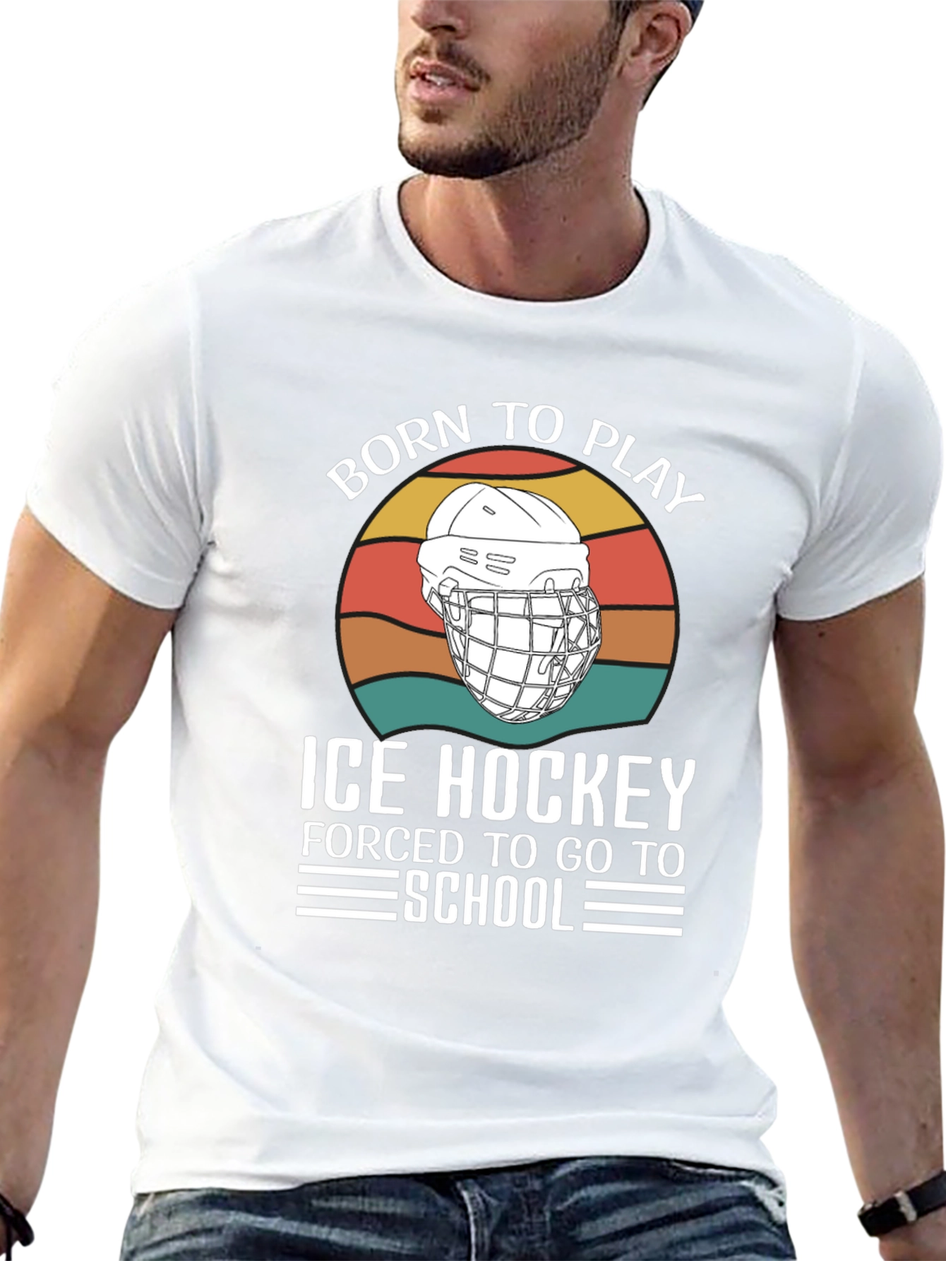Born To Play Ice Hockey Graphic T-Shirt