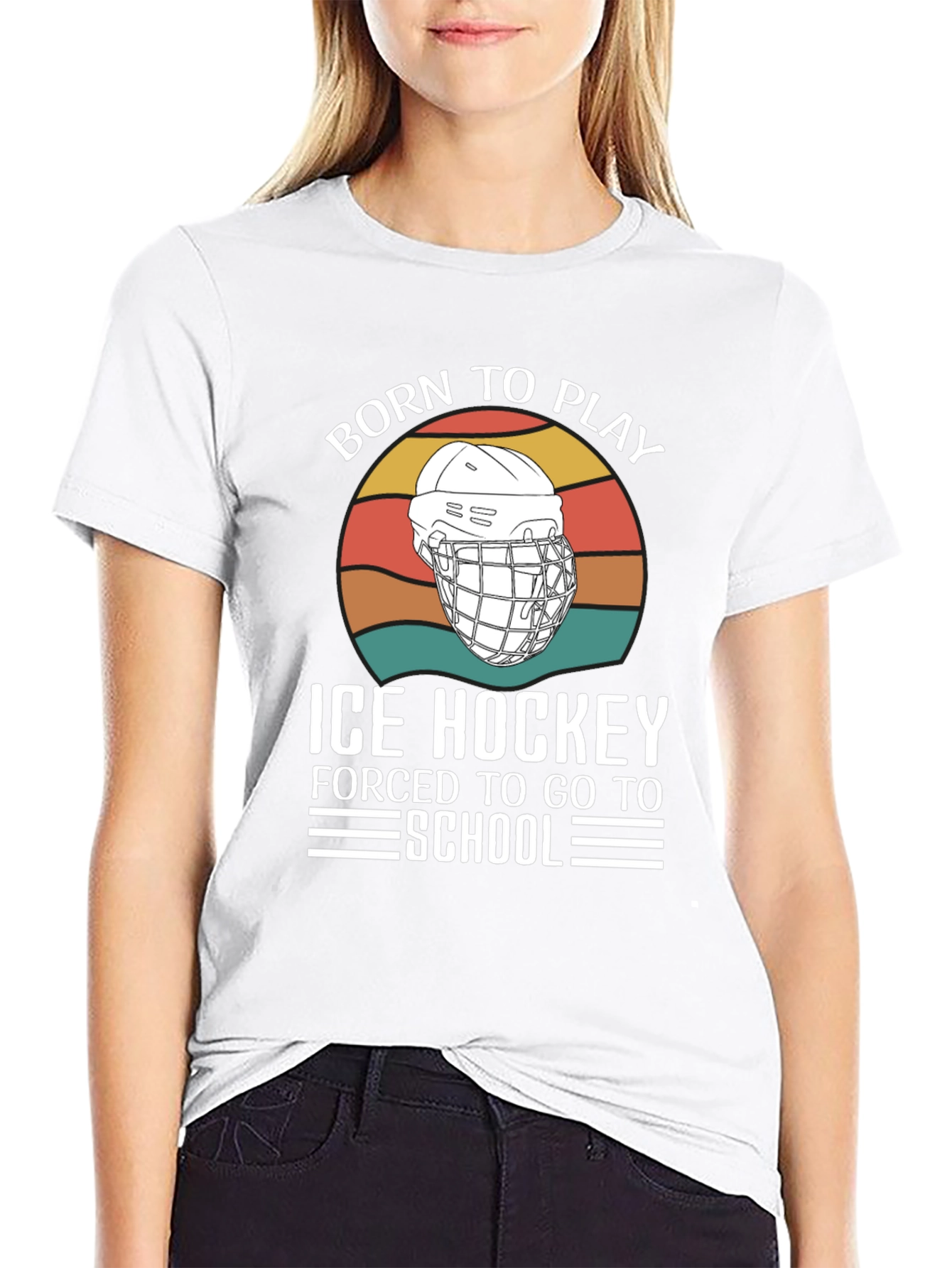 Born To Play Ice Hockey Graphic T-Shirt